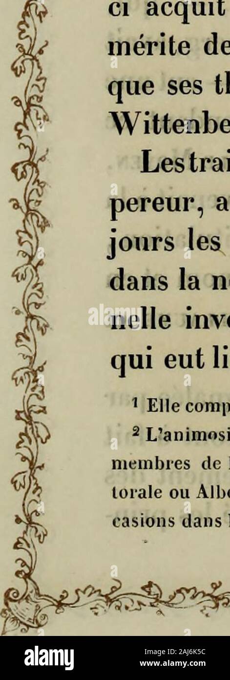 Histore de la maison de Saxe-Cobourg-Gotha . t qui était restée la propriété de lex-électeur,fut cédée par ce dernier à la nouvelle université. Celle-ci acquit bientôt une haute réputation, fondée sur lemérite de ses professeurs et sur la polémique violenteque ses théologiens eurent à soutenir contre and deWittenberg et de Leipzig2. Les traitements que lon faisait subir à la cour de lem-pereur, au captif Jean-Frédéric Ier, nétaient pas tou-jours les plus délicats. Ainsi, par exemple, sur le mitdans la nécessité d'être le témoin oculaire produit des spectacles faisant dialoguer de la solen-nelle de lélecteur investiture Maurice, fils su Banque D'Images