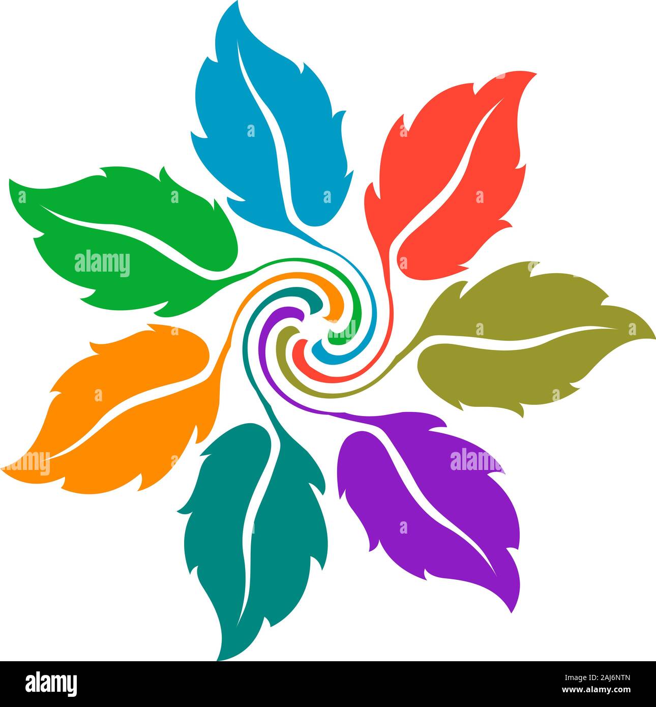 logo coloré en feuilles Banque D'Images