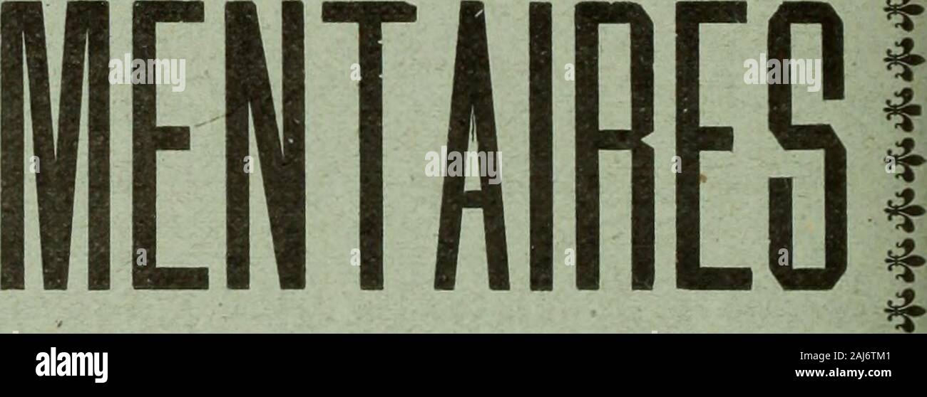 Le quincaillier (Juillet-Decembre 1905) . DES ETABLISSEMENTS Maison principale : KERENTRECH-Lorient (France) 44. 44 4 44 44 4 SARDINES DES MARQUES ROLLAND MARTEL CLUB ALPIN DELORY aux truffes et achards en X et &gt ;^ boites et en flacons. LES CONSERVESK 5. DELORY sont connues depuis25 ans au Canada,comme etant desproduits toute autre superieursa fabri-cation. HARQUES FLAQEOLLETS DELORY LÉGUMINEUSES HARICOTS VERTS POIS rioyens DStni Palmes Palmes nageoires nageoires très Sur-Extra Tres Palmes onze usines produisant 15 000 000 BOITES DE HENRI JONAS & CIE REPRESENTANTS GENERAUX n° 389-391, rue Saint-Paul, Montréal, Banque D'Images