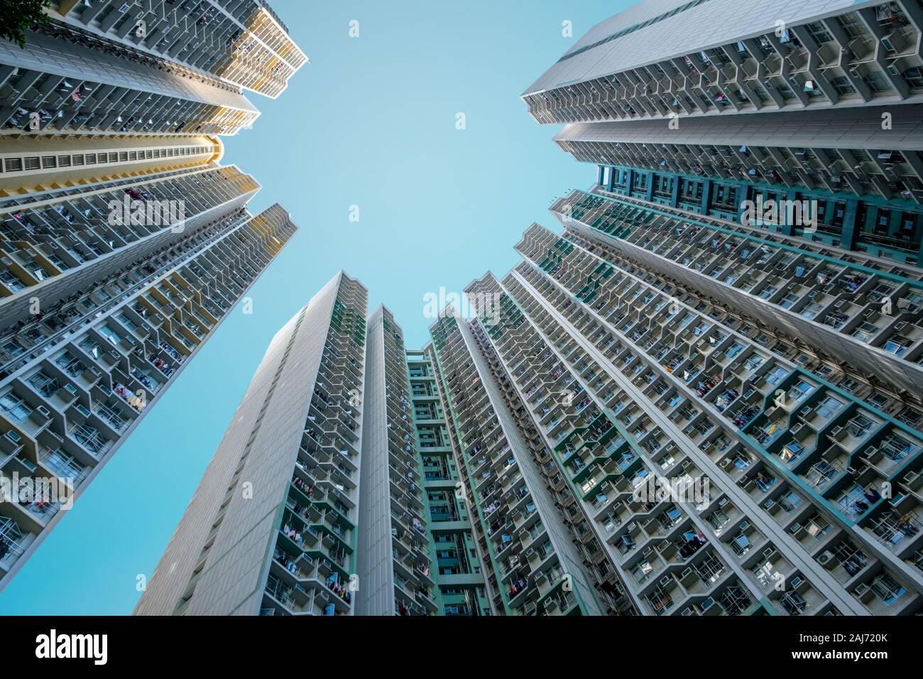 La façade de l'immeuble résidentiel, l'immobilier, extérieur - HongKong Banque D'Images