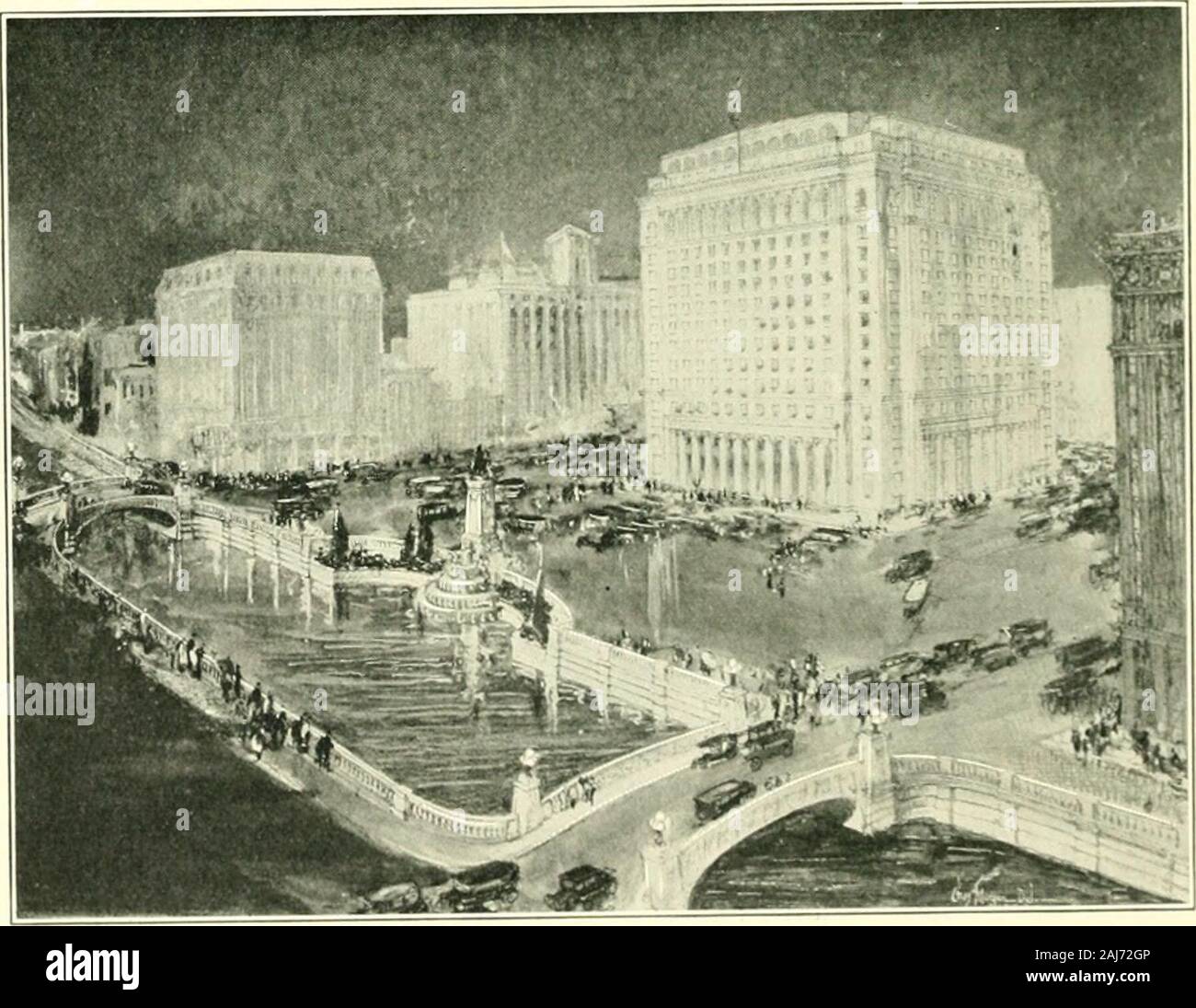 Histoire de Milwaukee, ville et comté . Un LAC/STUDSThe ci-dessus montre un pont qui va tourner le Chicago & Northwestern Railroad tracksat le chef de Mason Street. Dans l'arrière-plan sera noté un mémorial Peristile. Thisplan a été acceptée par le Conseil d'administration du parc de Milwaukee. Conçu par Alfred C. Clas, architecte. STUD ? Mauvais : MILWAUKEES FUTUR PONT ET QUAI DE LA RIVIÈRE DANS LE CENTRE si l'CITYDesigned bj Alfred (I. &Lt ; las, architecte de la ville de Milwaukee PROSPECTIVE DE LA PLANIFICATION ET DU ZONAGE DE 523 passagers en provenance de zones fortement encombrées de quartiers périphériques est toujours adifficult et plus coûteux sur Banque D'Images