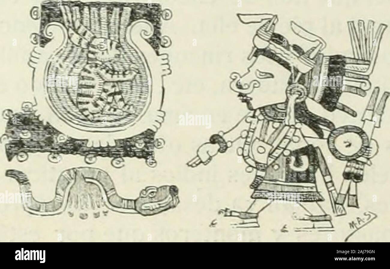 Anales . guientela relación de las cruces entre sí : se notará Cristoen la cara del la cruz dedicada á él, despide rayos, es decir, el sol,antiguamente astro del regente de la era ó dios supremo. De és-pe había dos en la antigüedad : Tetzcatlipoca y Quetzalcóatl, sien-ne aquél, cuyo símbolo especial era la cruz, elúltimo tonacaquáhuitl ó de los dos citados, ó Tonacatecuhtli. Al de decirse quehabía sido El hijo de Iztac Mixcóatl, dios creador de la primera, razaamericana y de la Virgen Chimalman, nada más sencillo iden-tificarlo que en tiempo de la cristiandad con el Cristo, hijo Banque D'Images