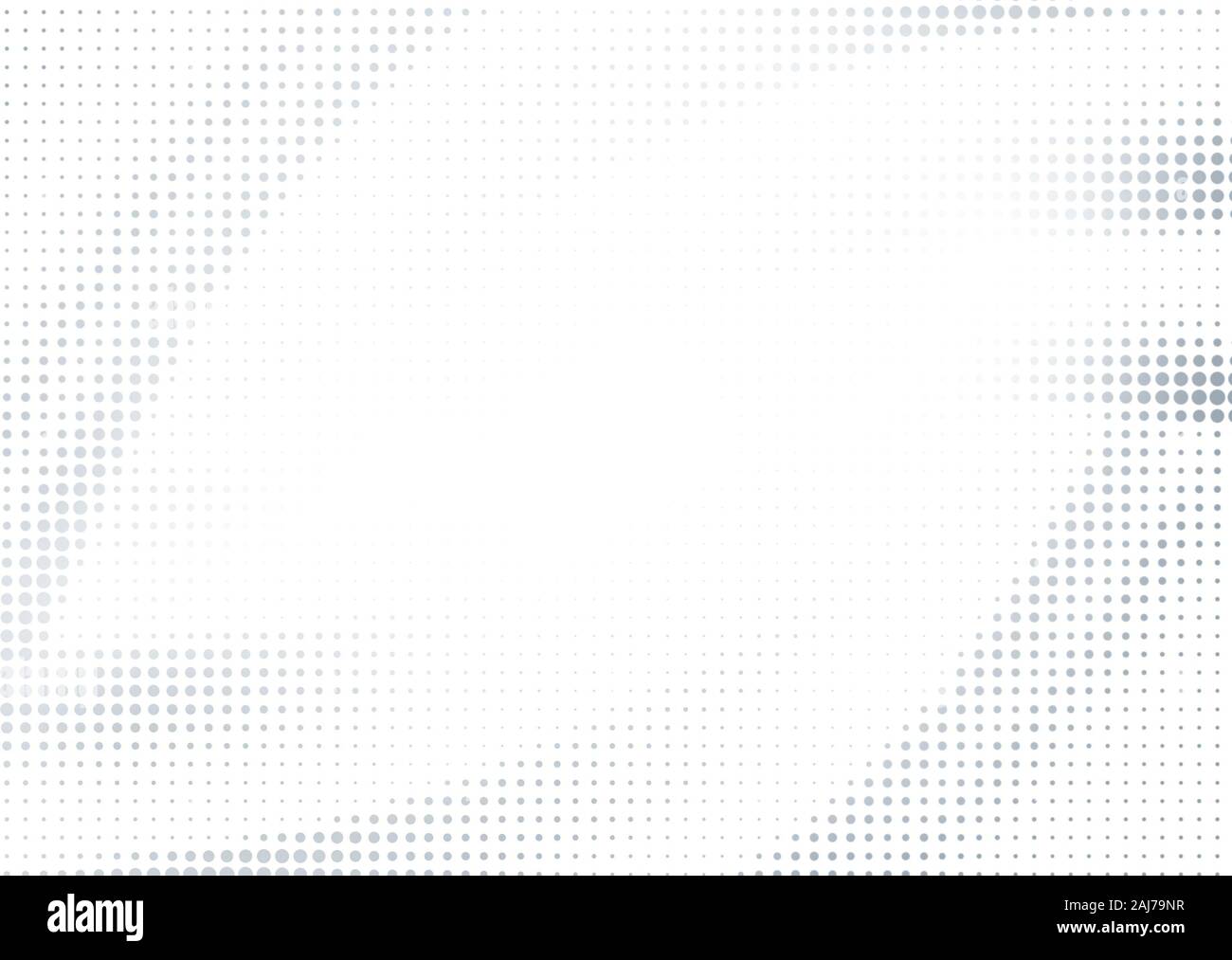 Fond demi-ton gris abstrait blanc avec espace de copie. Motif pointillé créatif, modèle de conception et illustration. Banque D'Images