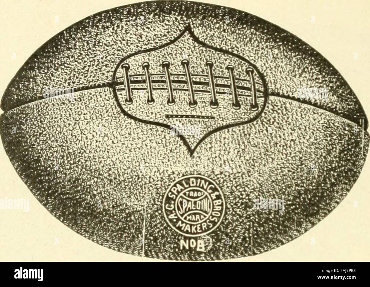 Spalding's comment jouer au foot ball ; . Cela représente vraiment l'une des plus grandes améliorations qui a jusqu'ici été inventée dans la façon d'équiper-ment pour foot ball. Il est fait de cuir souple noir avec couronne gonflés. La partie pneumatique du headharness est suffisante pour donner une large protection avec spaceleft pour la ventilation par le biais d'importantes feutre de laine. Dans everyparticular c'est faite conformément aux règles officielles de tout coeur.approuvé par d'éminents intervenants et formateurs rapports examinés soigneusement. Lors de la commande d'specifysize de chapeau usé. N° 70. 5,00 $ chacun, A. G. SPALDING BROS Sl. Chic de New York Banque D'Images