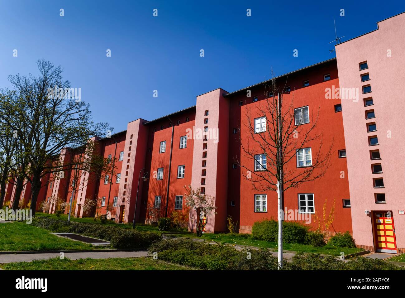 Wohnhäuser, Fritz-Reuter-Allee, Hufeisensiedlung, Britz, Neukölln, Berlin, Deutschland Banque D'Images