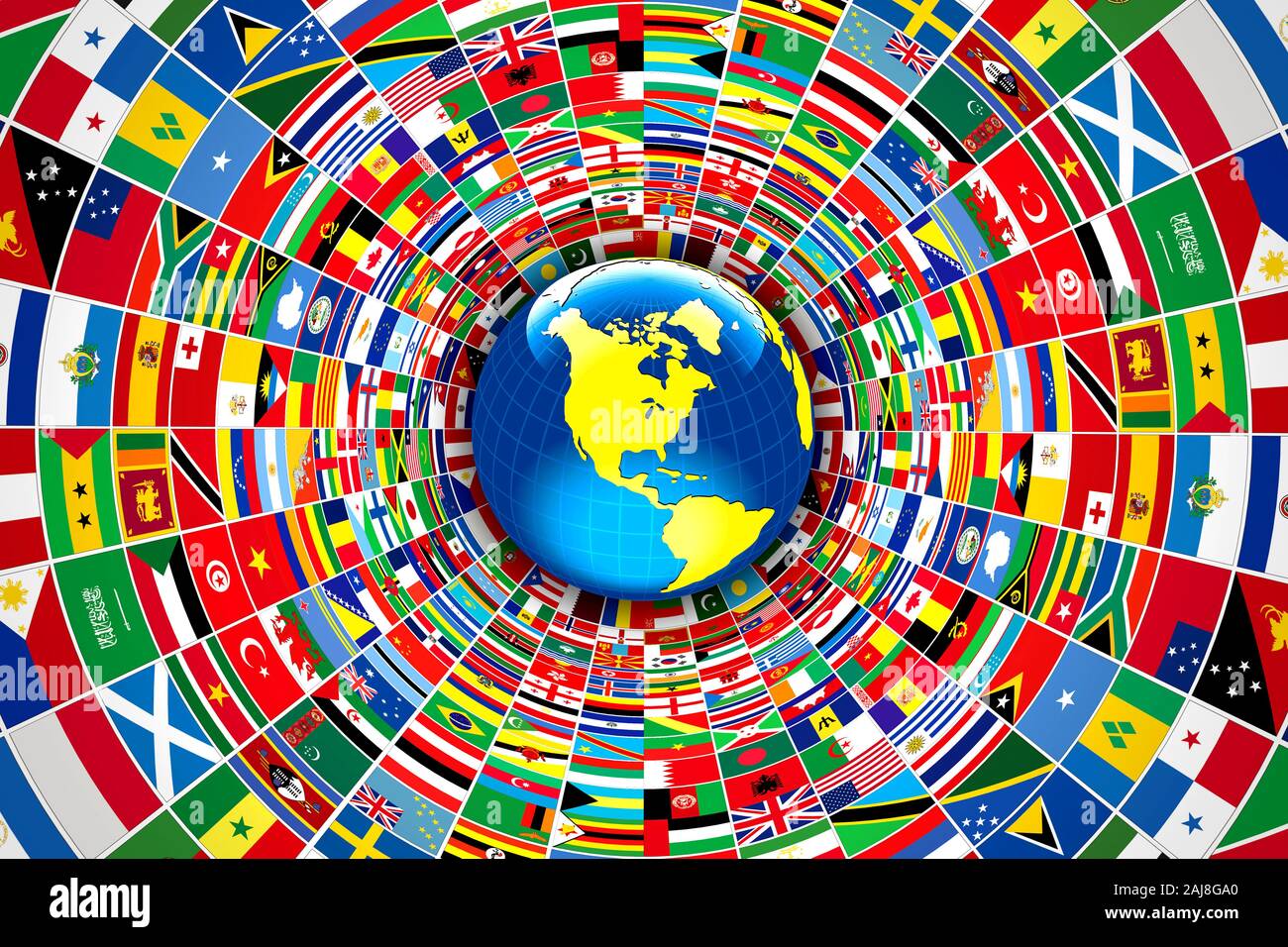 drapeaux du monde entier Banque D'Images