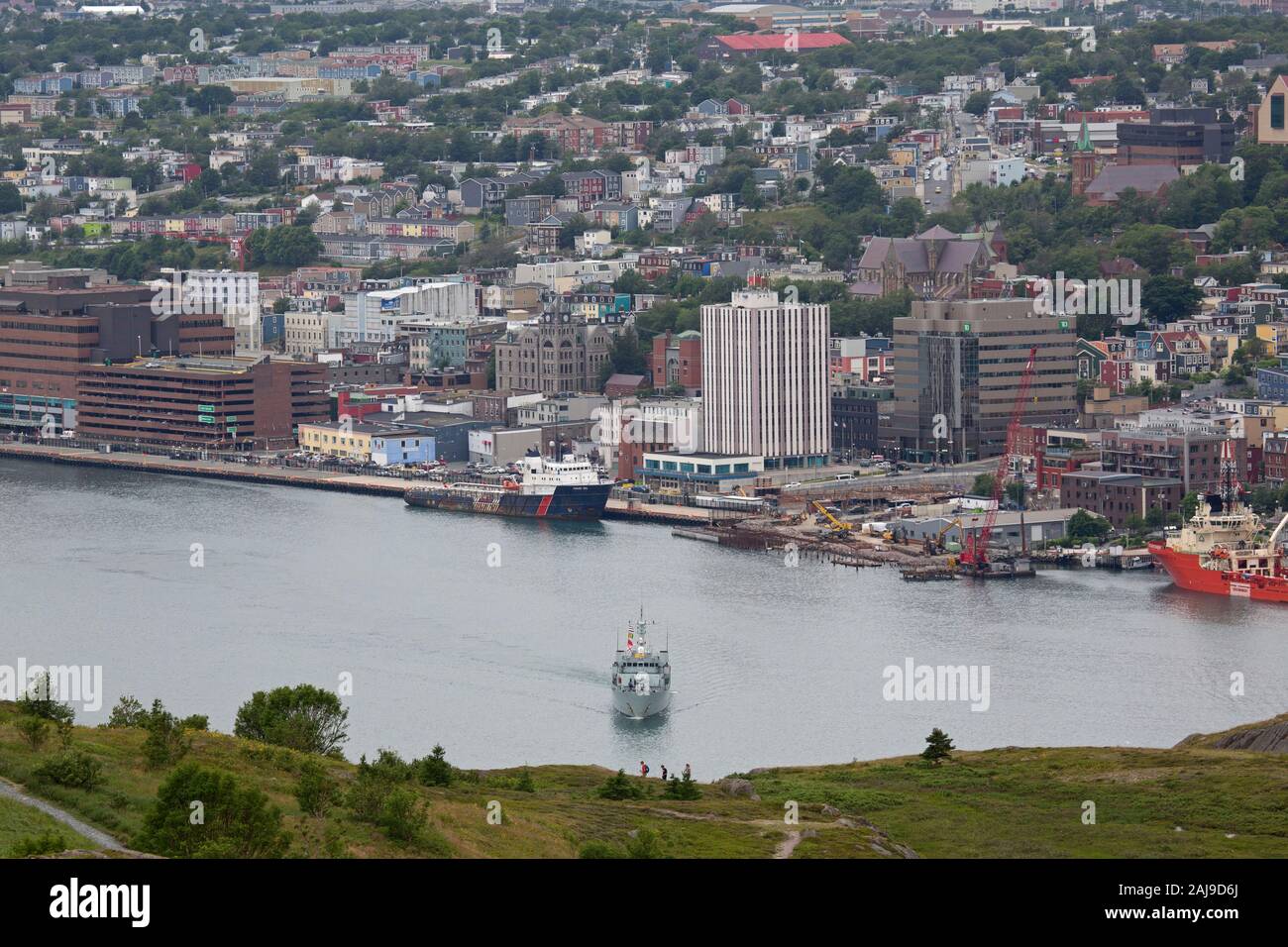 Bâtiments à St John's, Terre-Neuve et Labrador, Canada. Quai des navires dans le port. Banque D'Images