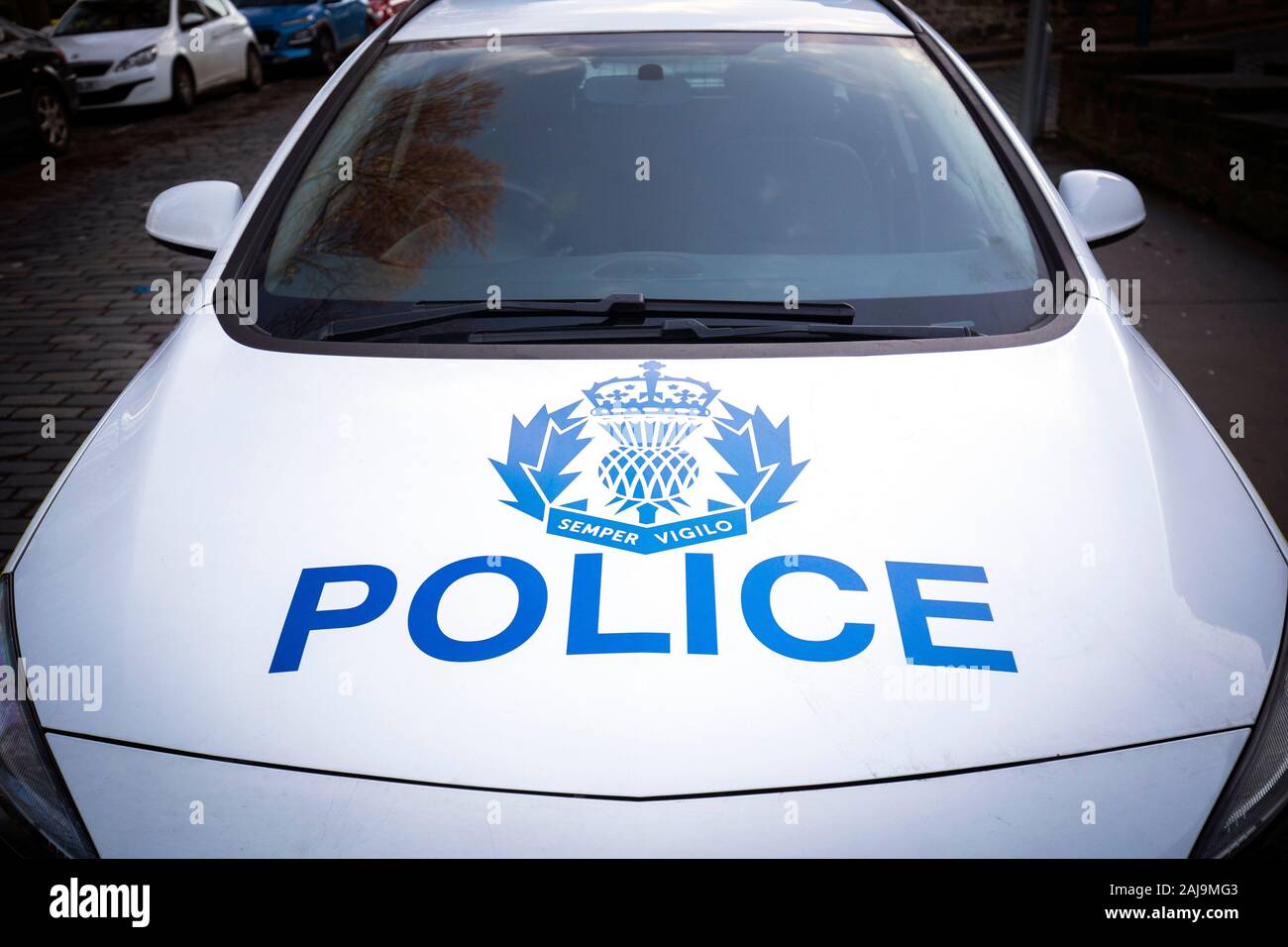 Voiture de police stationné à l'extérieur de la Police Ecosse Gayfield Square Station à Édimbourg. PA Photo. Photo date : vendredi 3 janvier 2020. Crédit photo doit se lire : Jane Barlow/PA Wire Banque D'Images