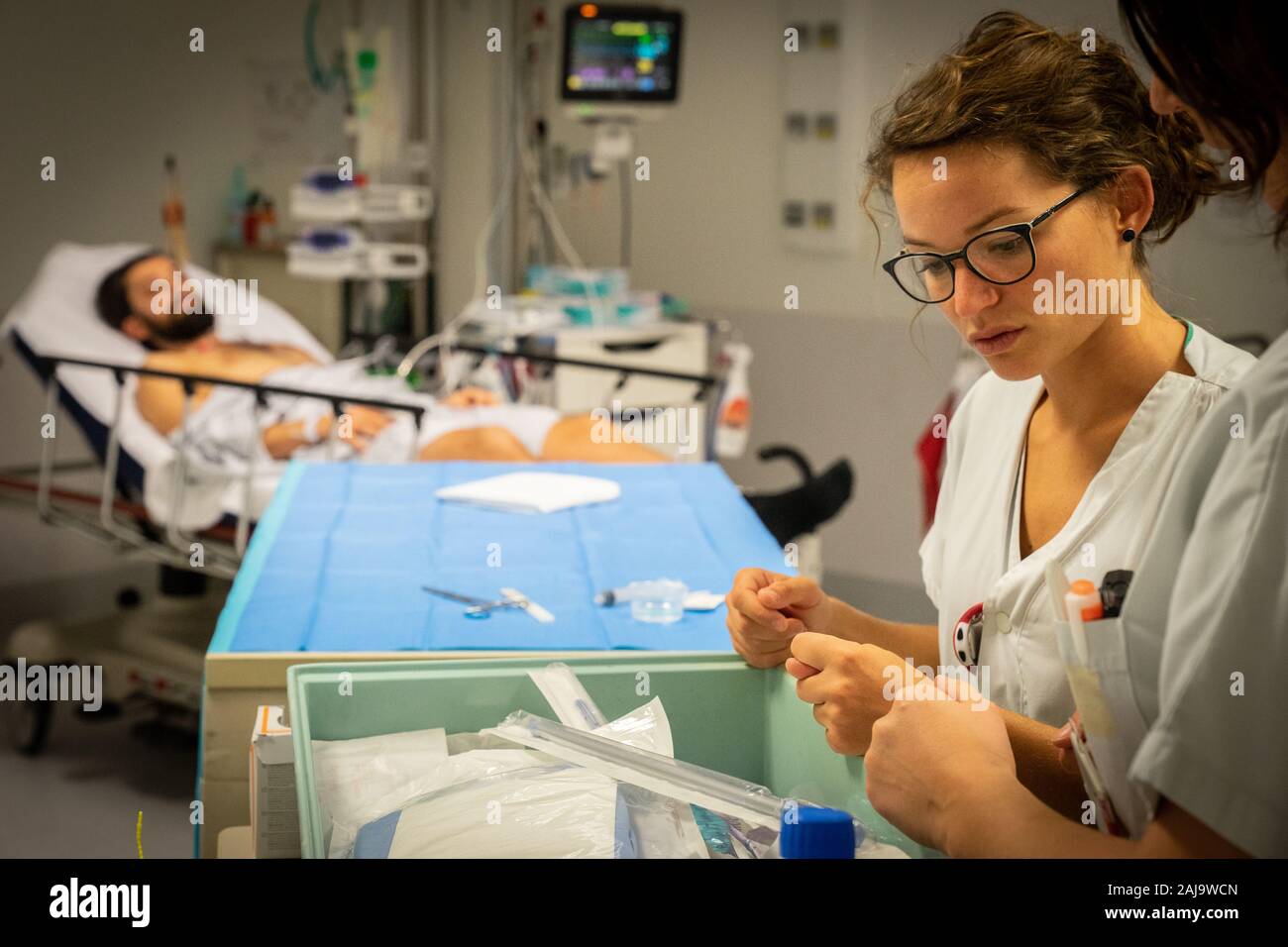 Urgences adulte d'un centre hospitalier Banque D'Images