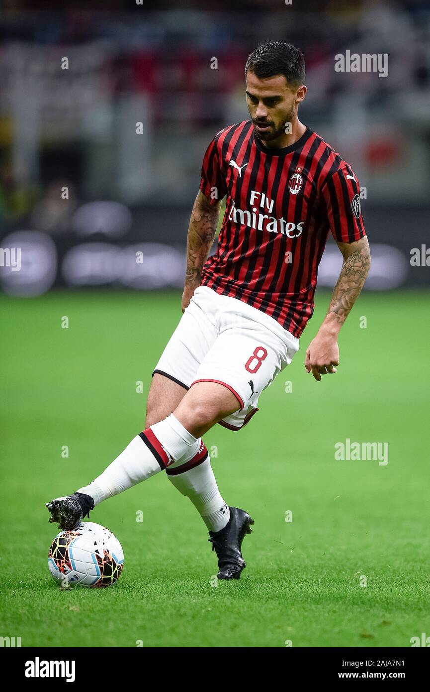 Milan, Italie. 29 Septembre, 2019 : Suso de l'AC Milan en action au cours de la série d'un match de football entre l'AC Milan et la Fiorentina. La Fiorentina a gagné 3-1 sur l'AC Milan. Credit : Nicolò Campo/Alamy Live News Banque D'Images