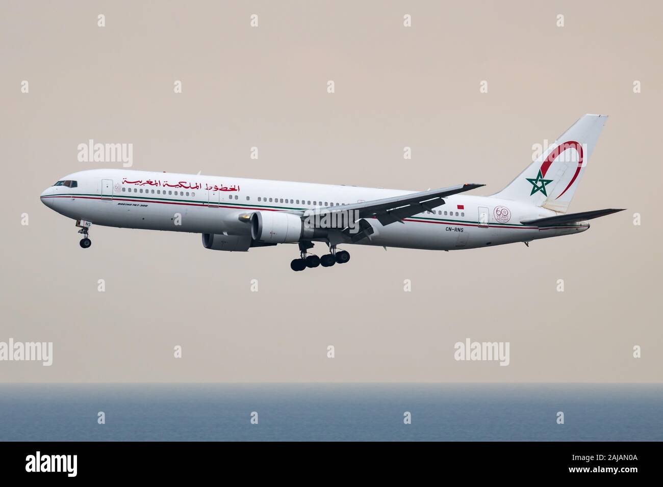 Istanbul / Turquie - 27 mars 2019 : Royal Air Maroc Boeing 767-300 CN-IA avion du passager l'arrivée et l'atterrissage à l'aéroport Ataturk d'Istanbul Banque D'Images