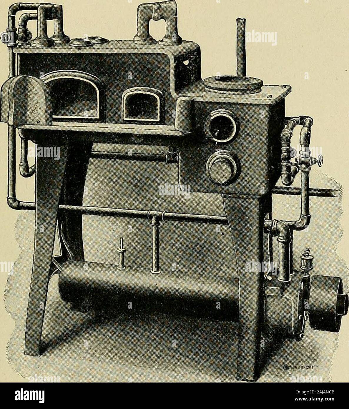 Trempe, trempe, recuit et forger de l'acier ; un traité sur le traitement  pratique et de travail de l'acier de qualité élevée et faible .. .  Chaudière à gaz à combinaison pour