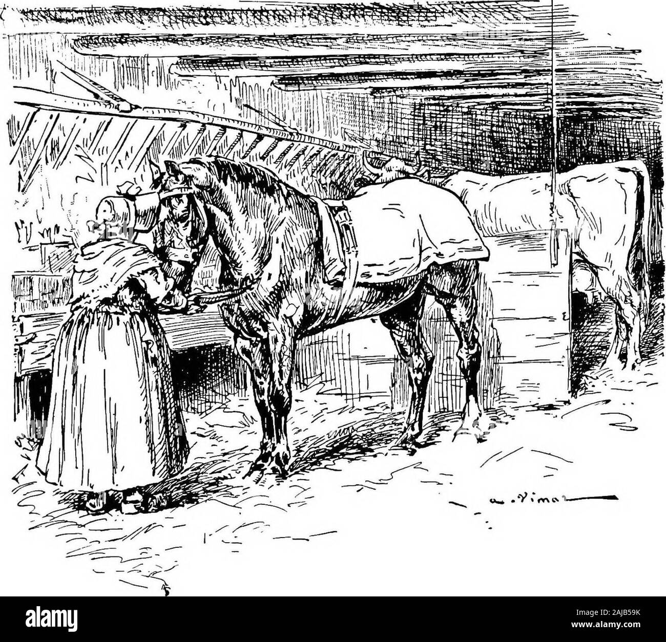 Le garçon aux cheveux bouclés . la voix de sa maîtresse. Si la mère Etienne adoptée par hisstable il n'a jamais manqué à son parfum et whinnied à la fois. Thatwas sa façon de montrer son amitié et disent. 4 THECURL Y-H DIFFUSÉE HEN Bonjour. Sa bonne maîtresse lui gâtés avec toutes sortes de friandises.Parfois une croûte de pain, parfois une poignée de carottes,. mais ce qu'il aimait le plus dans tout ça, c'était le sucre. Si vous avait donné toute miche hima il va bientôt avoir mangé. Coco avait pour compagnons stable trois belles vaches Suisses. Theirnames ont été la blonde, Blanchotte, et Nera. Vous connaissez directe que nous offre les couleurs ont été pour la na Banque D'Images