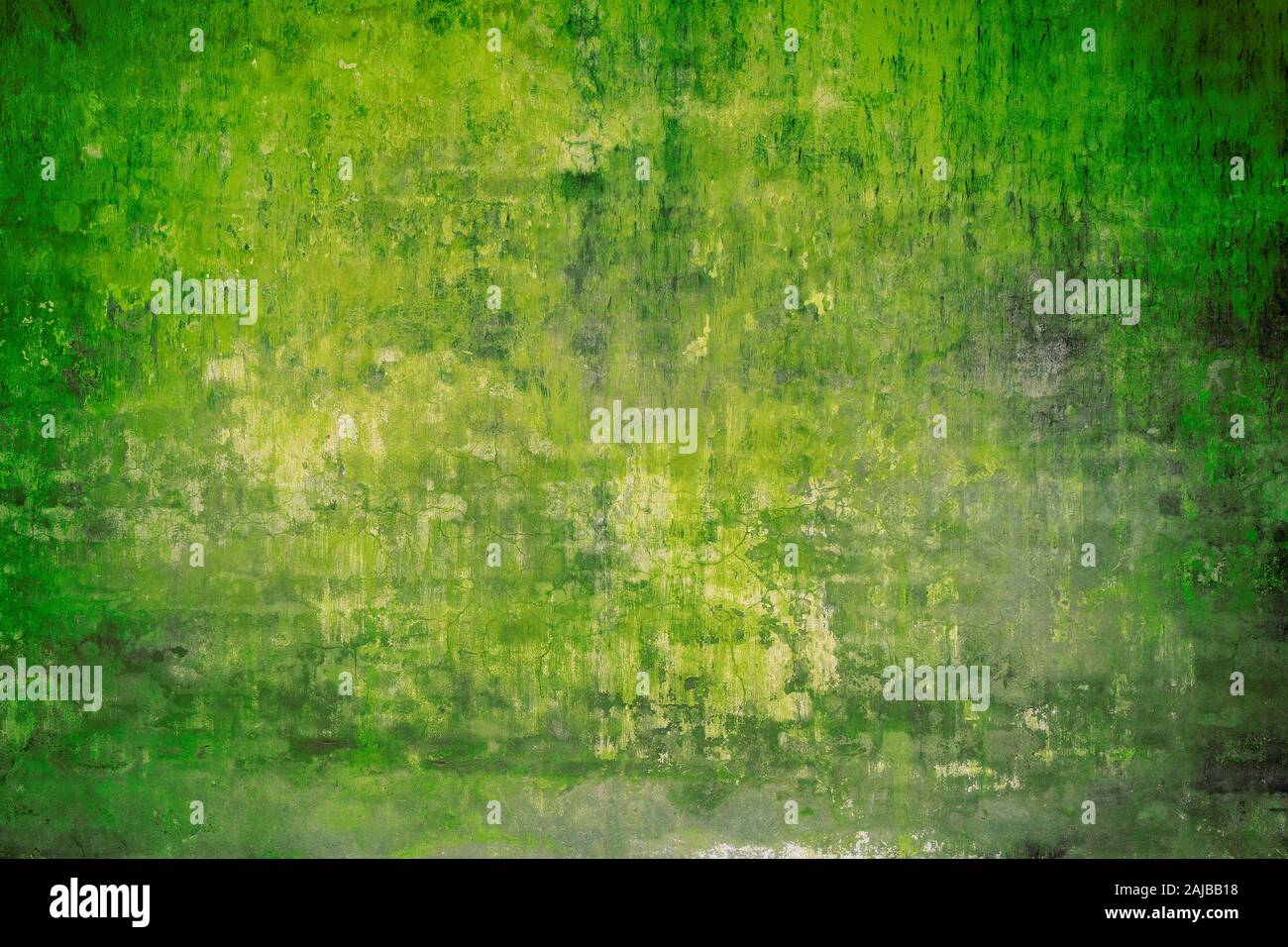 Véritable mur de fond avec grungy, vert fluorescent de texture. Banque D'Images