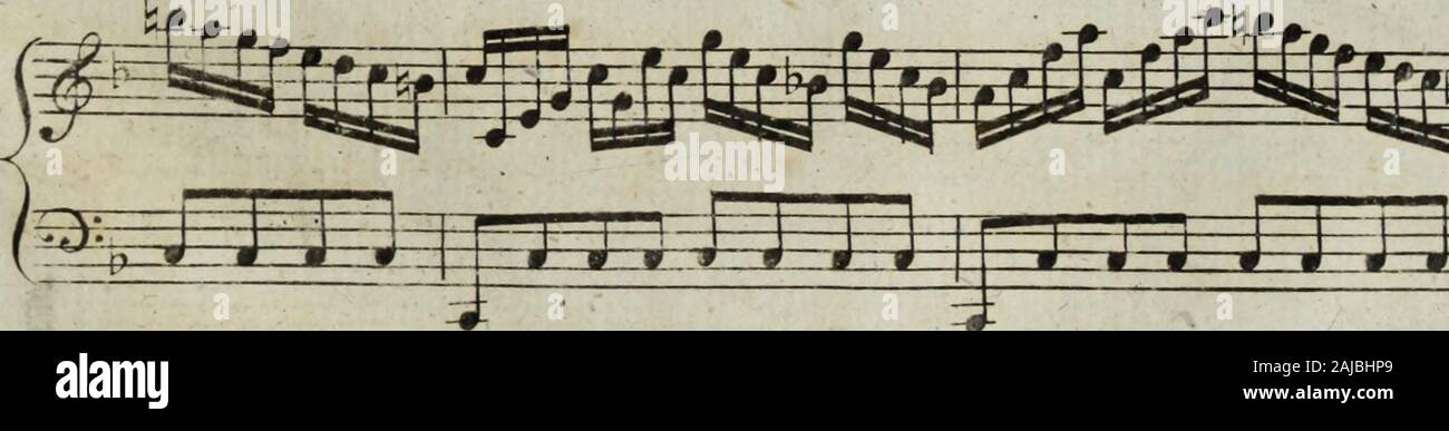 Six sonates pour la harpe avec accompagnement d'un violon ou flûte obligée, tres faciles a éxécuter, elles peuvent aussi se jouer seules d'autant qu'elles contiennent beaucoup de petits airs . ggirii** ? M Volti subito Banque D'Images