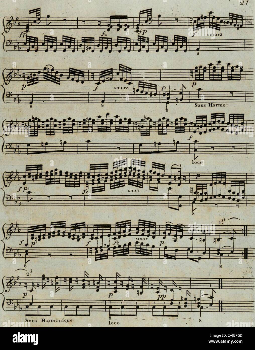 Six sonates pour la harpe avec accompagnement d'un violon ou flûte obligée, tres faciles a éxécuter, elles peuvent aussi se jouer seules d'autant qu'elles contiennent beaucoup de petits airs . Fils harmonique 2 jjfoVJ* Rondo Banque D'Images