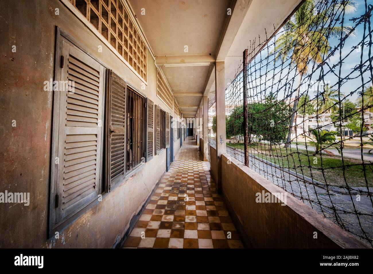 Musée du Génocide de Tuol Sleng S-21 à Phnom Penh, Cambodge. Banque D'Images