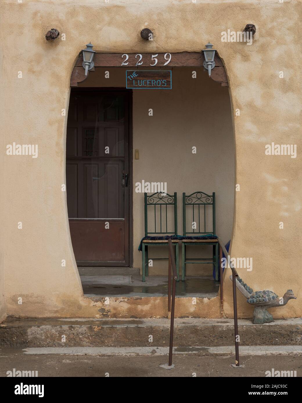Résidence Adobe sur Calle de San Albino dans le quartier historique de Mesilla, Nouveau Mexique près de Las Cruces Banque D'Images