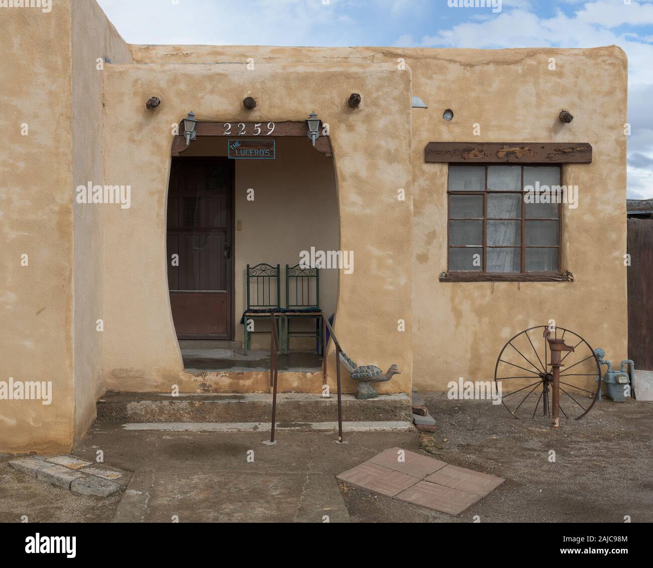 Résidence Adobe sur Calle de San Albino dans le quartier historique de Mesilla, Nouveau Mexique près de Las Cruces Banque D'Images