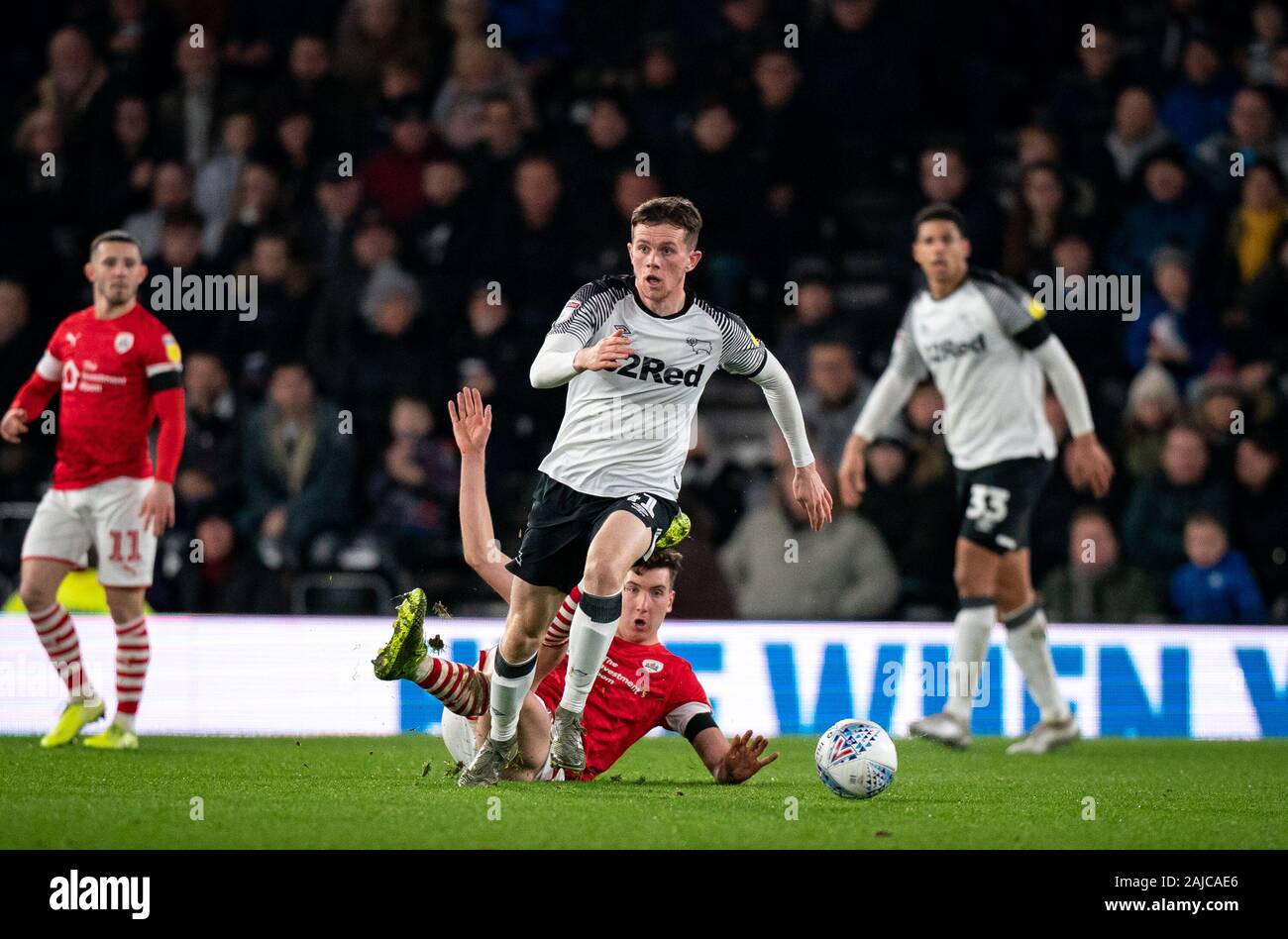 Derby, Royaume-Uni. 09Th Jan, 2020. Max Oiseau de Derby County au cours de la Sky Bet Championship match entre Derby County et Barnsley à l'IPRO Stadium, Derby, Angleterre le 2 janvier 2020. Photo par Andy Rowland. Credit : premier Media Images/Alamy Live News Banque D'Images