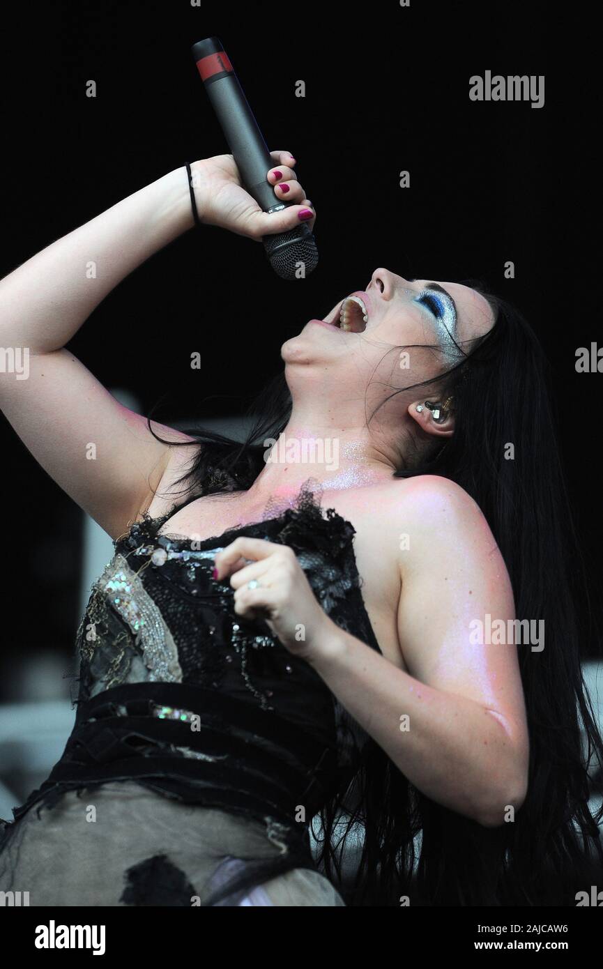 Rho (Milan) Italie 07/06/2012 : Amy Lee d'Evanescence en concert au cours de l'événement musical 'Heineken Jammin Festival'. Banque D'Images