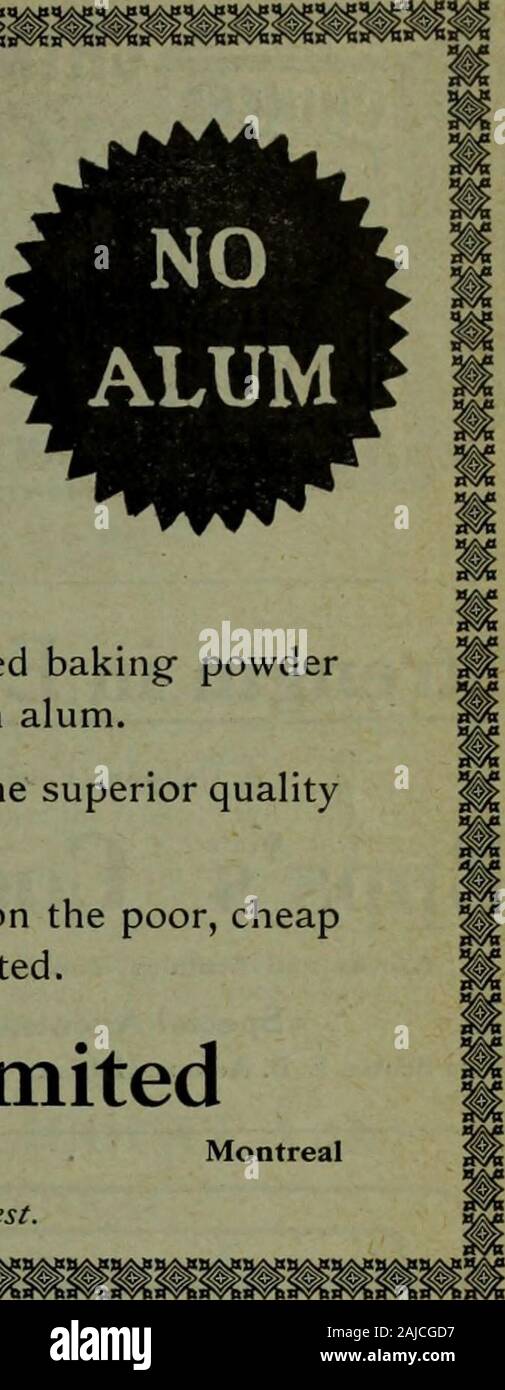 Canadian Grocer Janvier-juin 1910 . le minerai. En moyenne alors qu'ils sont maintenant le projet de loi pour arrivalof marchandises et nous n'est tenu si vous confirmer leur action en ce sens. Frank Menzie, de la F. F.. DalleyCo, Hamilton. (Ont.), est de retour d'une excursion de trois mois à la British WestIndies. W. H. Thompson, familièrement knownas Billy avec le F. F. Dalley Co., Hamilton (Ontario). est la maison après un ex-tendance voyage aux États du Sud. Le Canadian Grocer ^ Shonest:Whitest : j'^ avec votre client et vous-même. La poudre magique ne contient pas d'alun. N'hésitez pas à recommander Ma^ic. Il s'agit d'un prix moyen Banque D'Images