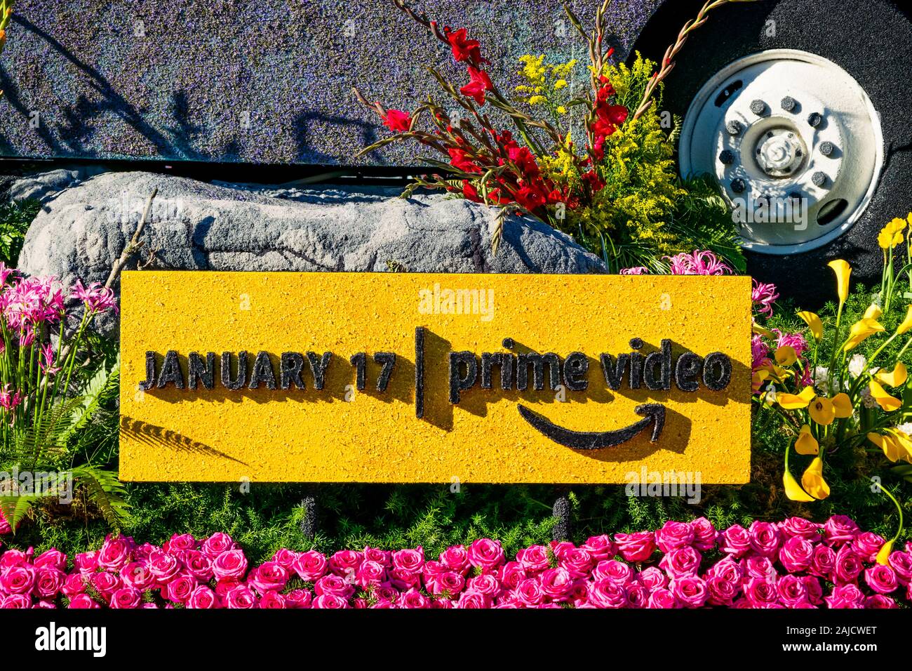 Gros Plan De La Vidéo Amazon Prime Tournrid De Roses Parade Banque D'Images