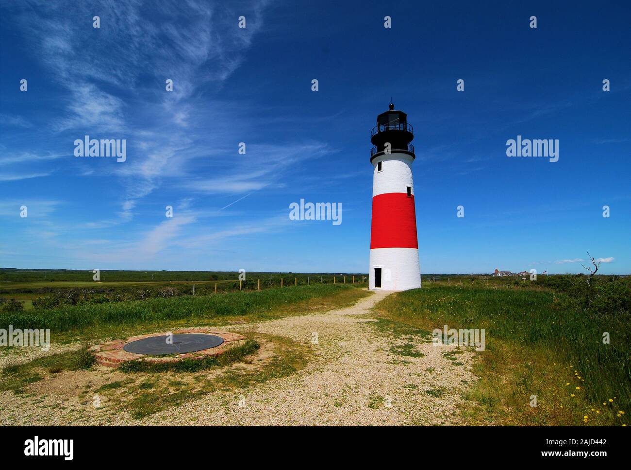 Le phare de Sankaty sur l'île de Nantucket, Massachusetts Banque D'Images