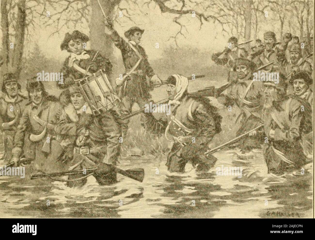 Histoire et gouvernement de l'Indiana .. . Mais une telle pensée wasin harmonie avec l'esprit de George Rogers Clark. S'il savedhimself qu'il ne pouvait pas enregistrer le nord-ouest. Il uponanother résolu grande aventure. Il a aménagé un Mississippi River Boat, appelé le prêt,une merveille pour les habitants, qui, Clark a dit, n'avait jamais été vu dans le pays auparavant. Sur ce il mountedeight chargé d'armes à feu et quarante-quatre hommes avec des munitions andprovisions. Le bateau était de prendre les hommes par la rivière routeto Vincennes et y connecter avec une autre force qui wasto overland mars. Histoire ET CRÉER UNE Banque D'Images