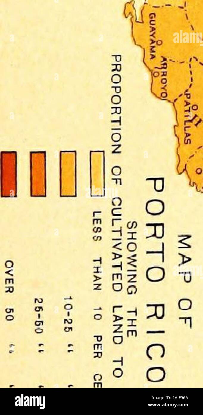 Rapport sur le recensement de Porto Rico, 1899 .- t-a- i / g1 C. 2 . k r;SGS ,-... f : 4- *:v-H-° - ? 1 1 2o (a 1m &gt;1/E 41/ AGEIOULTUEAL STATISTIQUES. 149 quarts de la superficie de l'île. La superficie cultivée a été 747milles carrés, ou pas moins de 21  % de l'ensemble de la zone d'theisland. Ces chiffres sont en fort contraste avec ceux de Cuba, dont 29,9  % seulement ont été inclus dans les fermes, et seulement 3 pour cent de la superficie de l'île était cultivée. Il approachmore près de l'état de choses aux États-Unis, où en1890,16  % a été cultivée. Pourtant, Banque D'Images