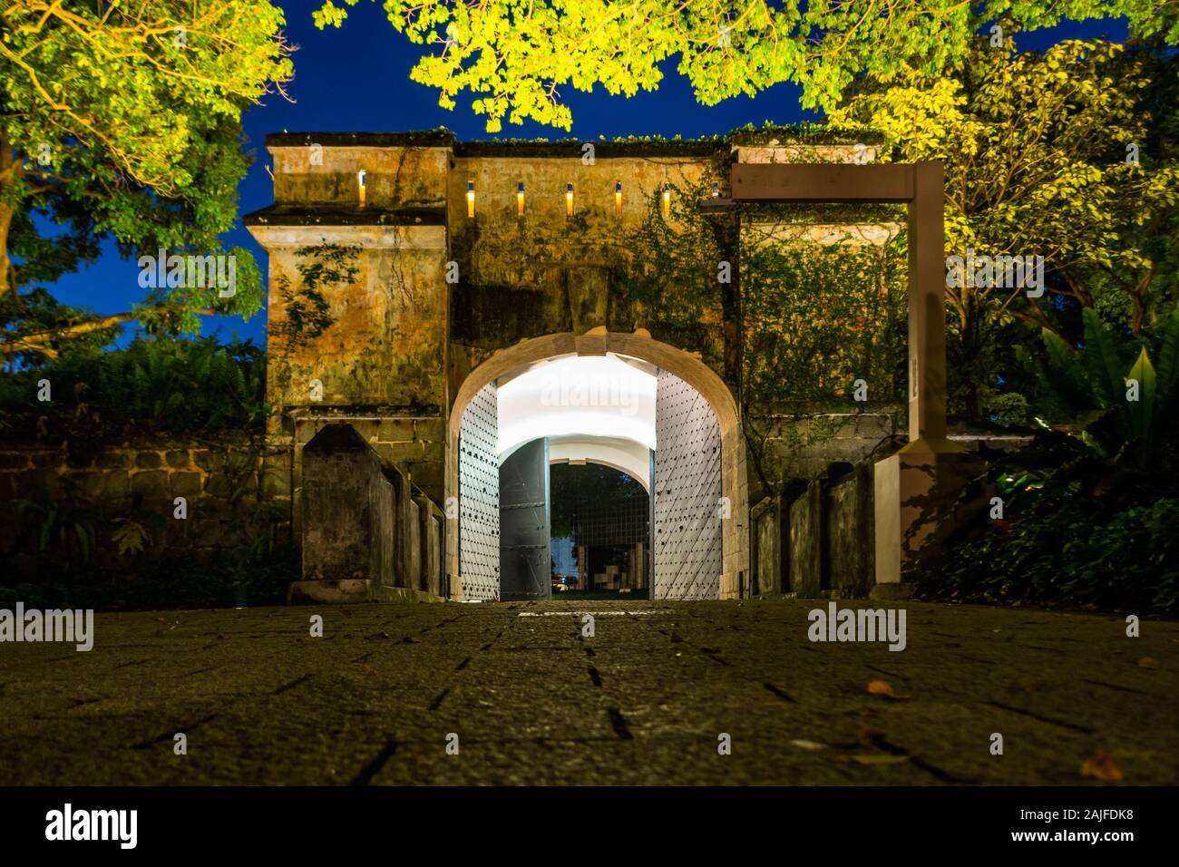 Fort Gate Fort Canning Singapore Banque D'Images