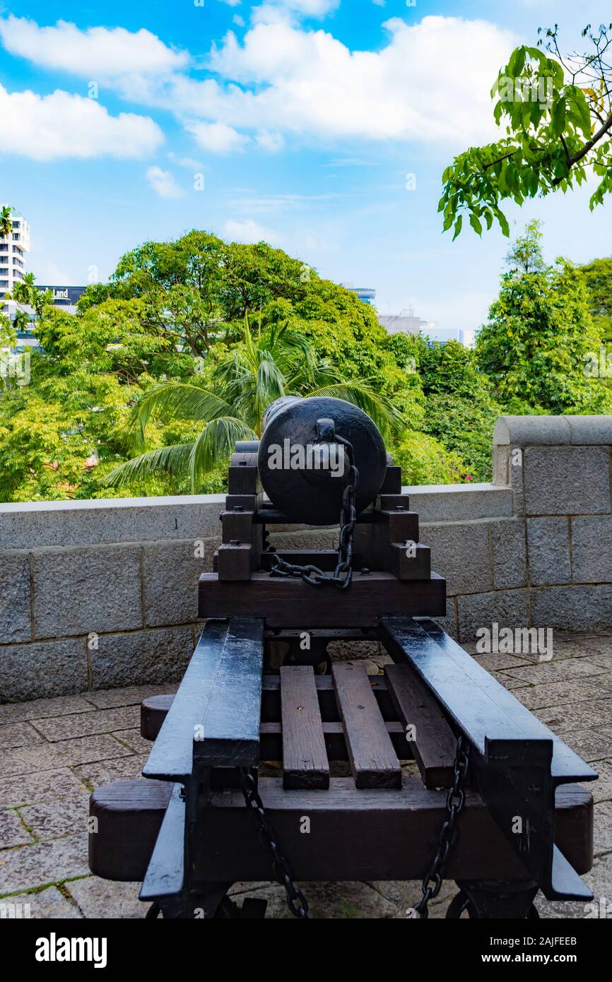Canons du Fort Canning Singapore Banque D'Images