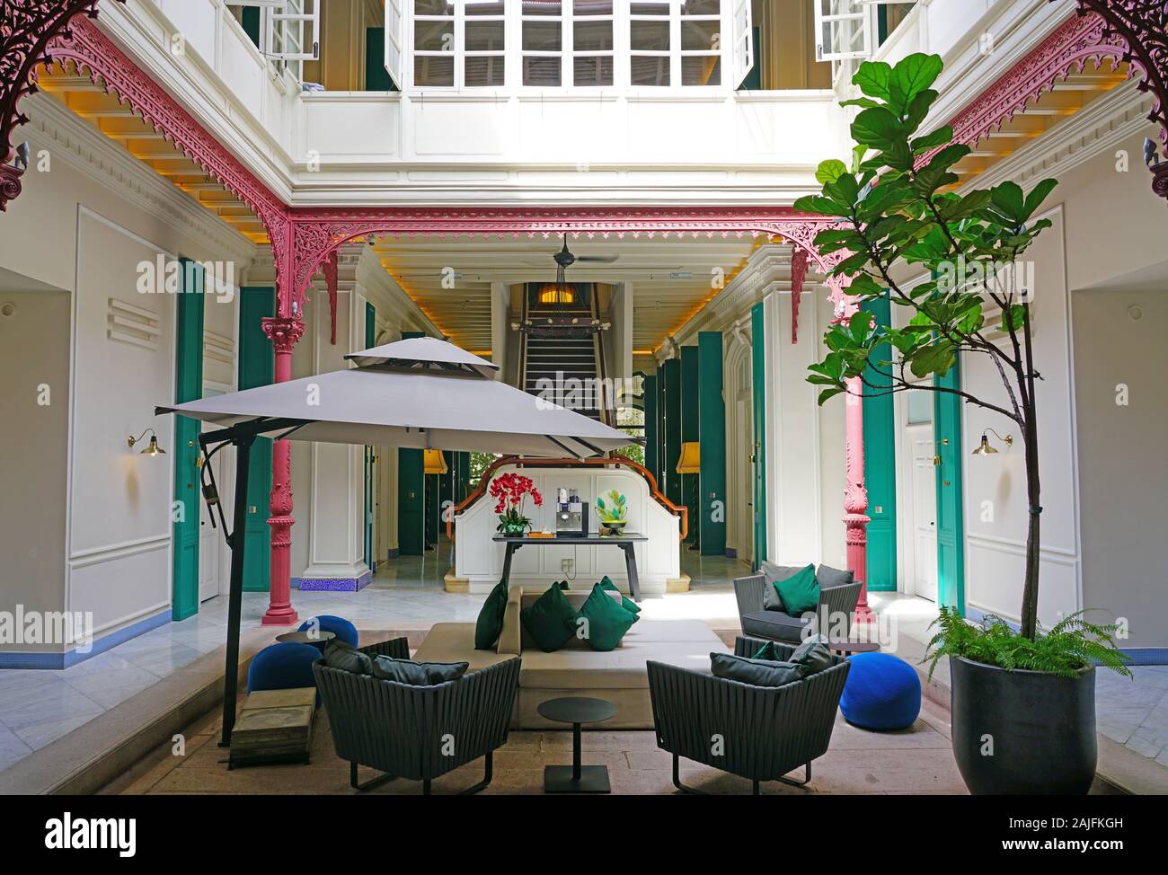 PENANG, MALAISIE -6 nov 2019- Avis de l'hôtel Edison George Town, un hôtel de charme dans une ancienne demeure coloniale dans la ville historique de George Town, Penang, m Banque D'Images