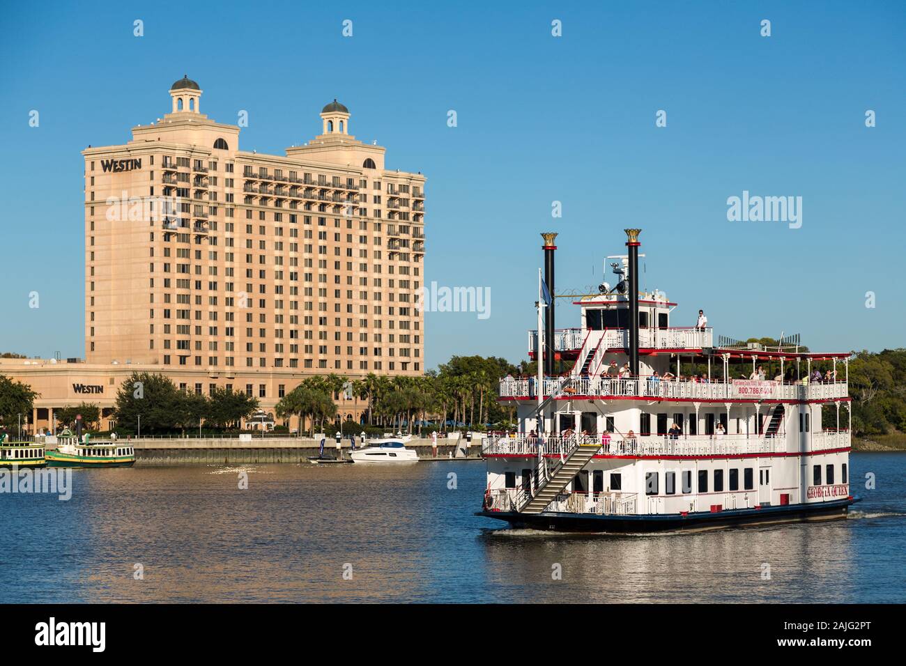 Bateau de Savannah, Géorgie Queen, Savannah, GA, États-Unis d'Amérique Banque D'Images