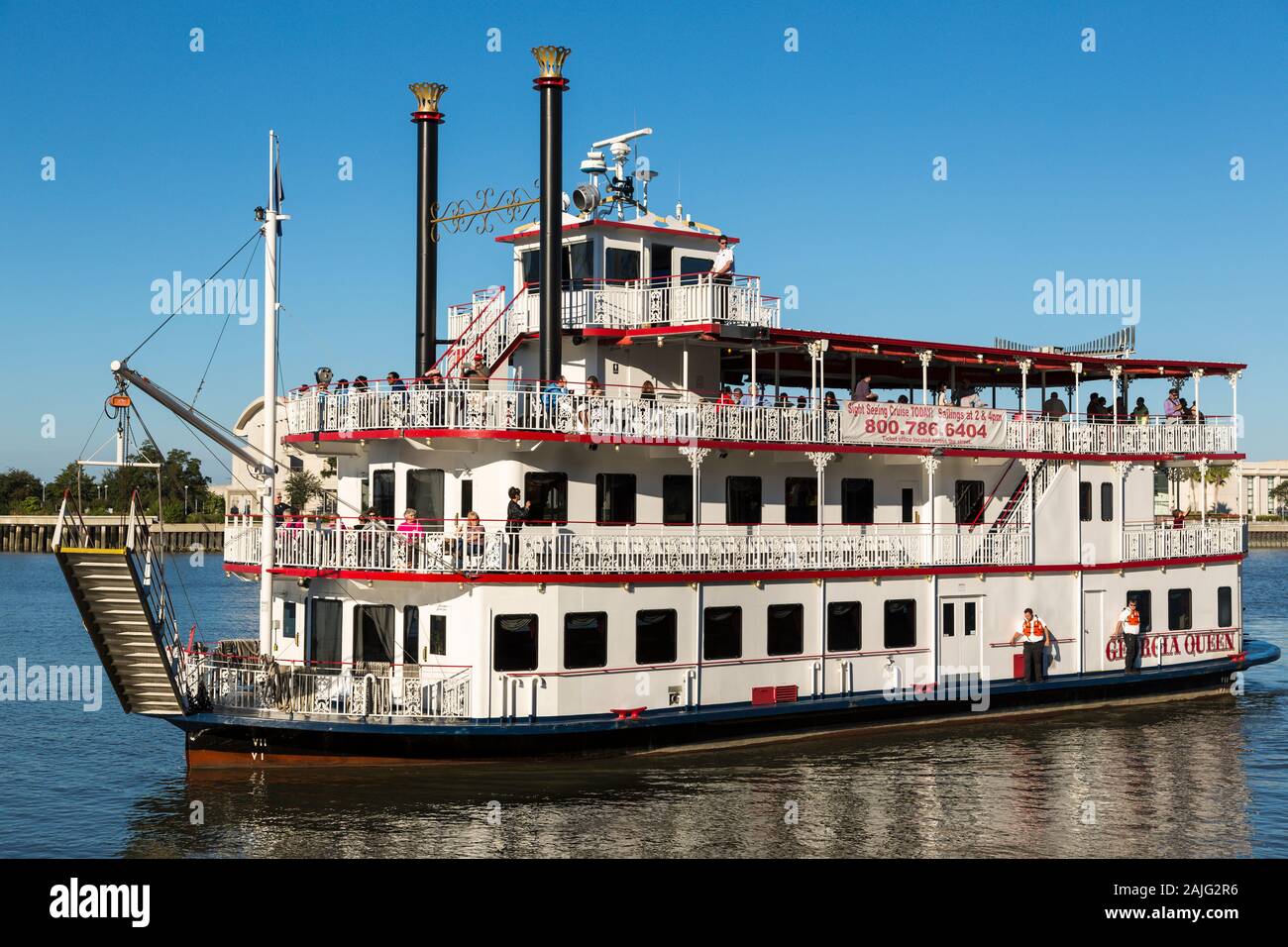 Bateau de Savannah, Géorgie Queen, Savannah, GA, États-Unis d'Amérique Banque D'Images