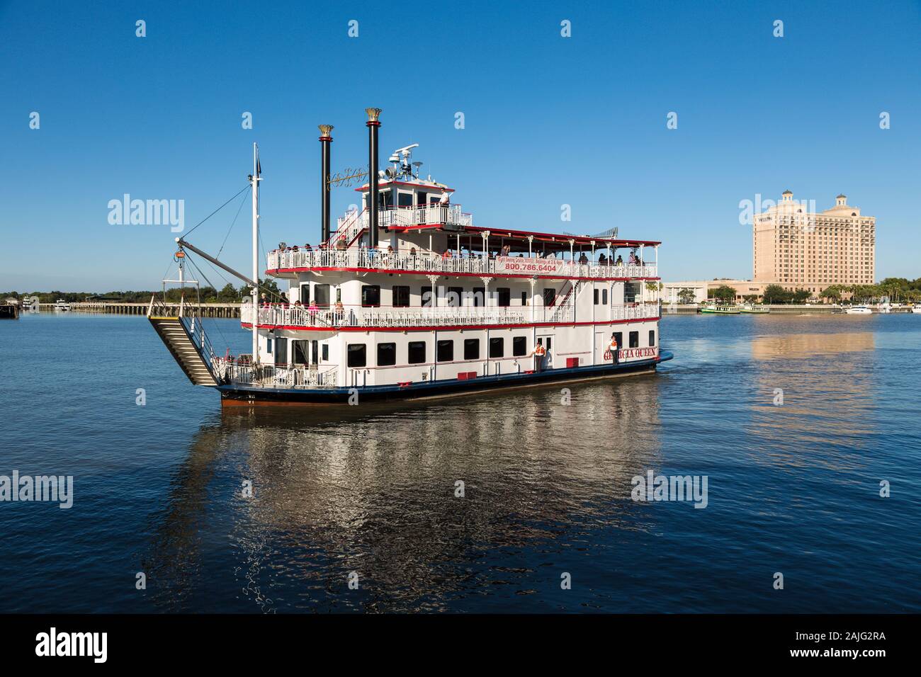 Bateau de Savannah, Géorgie Queen, Savannah, GA, États-Unis d'Amérique Banque D'Images