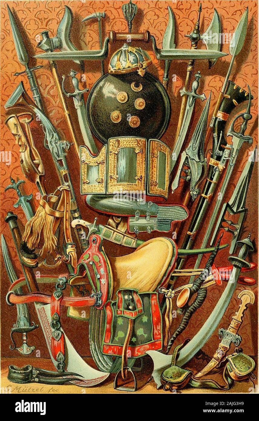 Cyclopedia histoire universelle : embrassant la plus complète et la plus récente présentation de l'objet en deux parties principales ou divisions de plus de six mille pages . Protégés par l'sur Br&Lt ; Assiette HI. ARYAN ART DE L'EST TRAVAIL. Dessins Indican. Banque D'Images