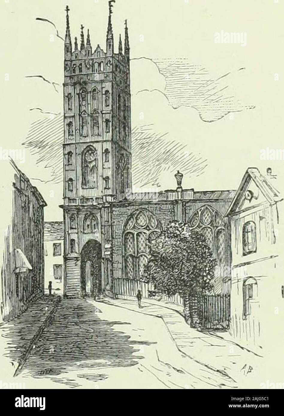 Cathédrales, abbayes et églises d'Angleterre et Pays de Galles : historique, descriptif, picturale . rlsBrooke, dont un était l'a fait remarquer Lord Brooke, qui a été tué lors du siège de la cathédrale de Lichfield. Le titre, après 7 descentsin la ligne de nouveau riche, s'est éteinte, puis a été conférée à theBrookes, dont le propriétaire actuel est un descendant. Nous avons surtout s'attarder sur la connexion de l'église avec l'histoire de notre pays,mais il ne faut pas oublier qu'il n'est pas moins étroitement associée à la plaine burghersof ville Warwick qu'avec les seigneurs de sa eastle. Ses maires, ses échevins, itsmore Banque D'Images