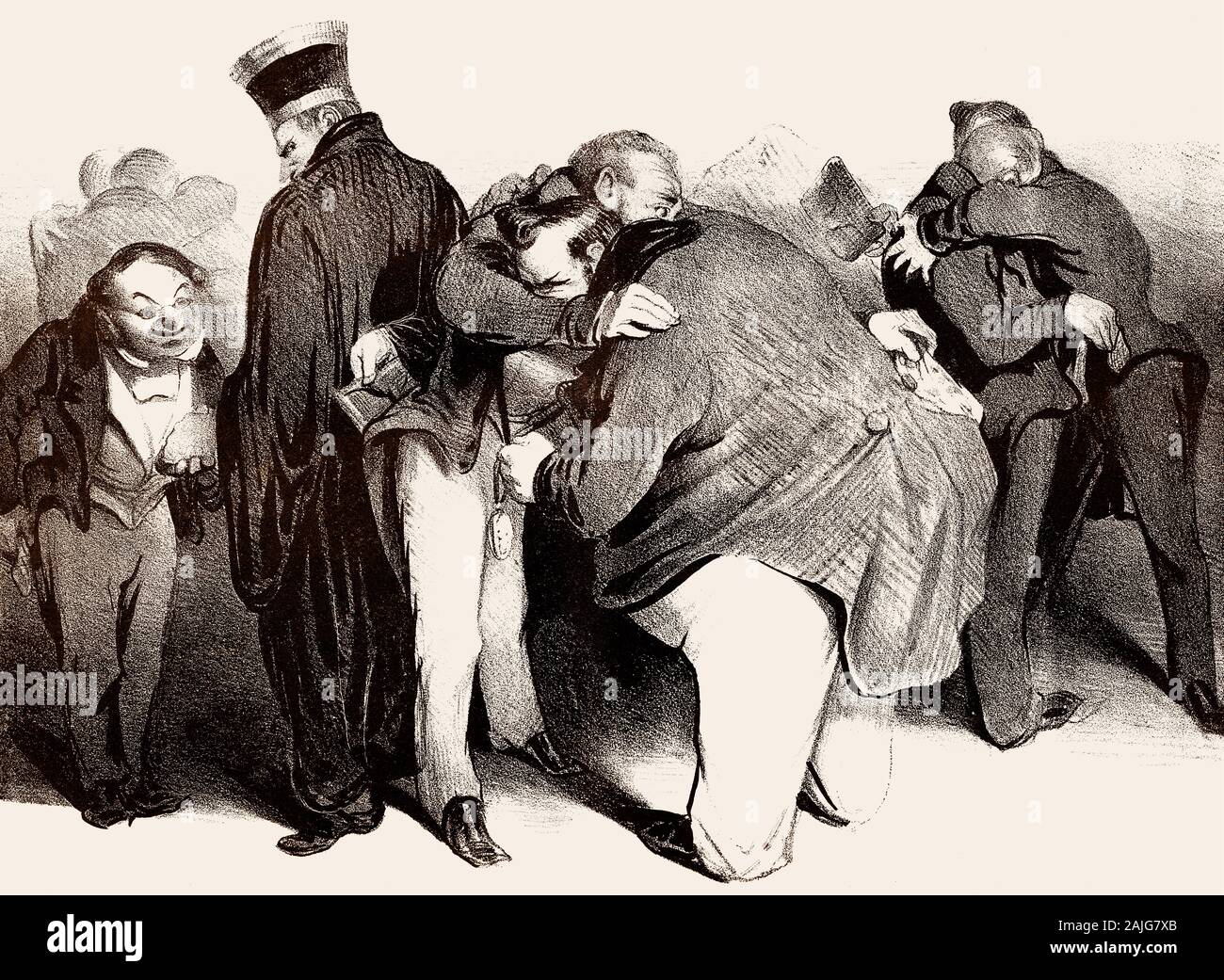 Caricature de la corruption par Honoré Daumier Banque D'Images