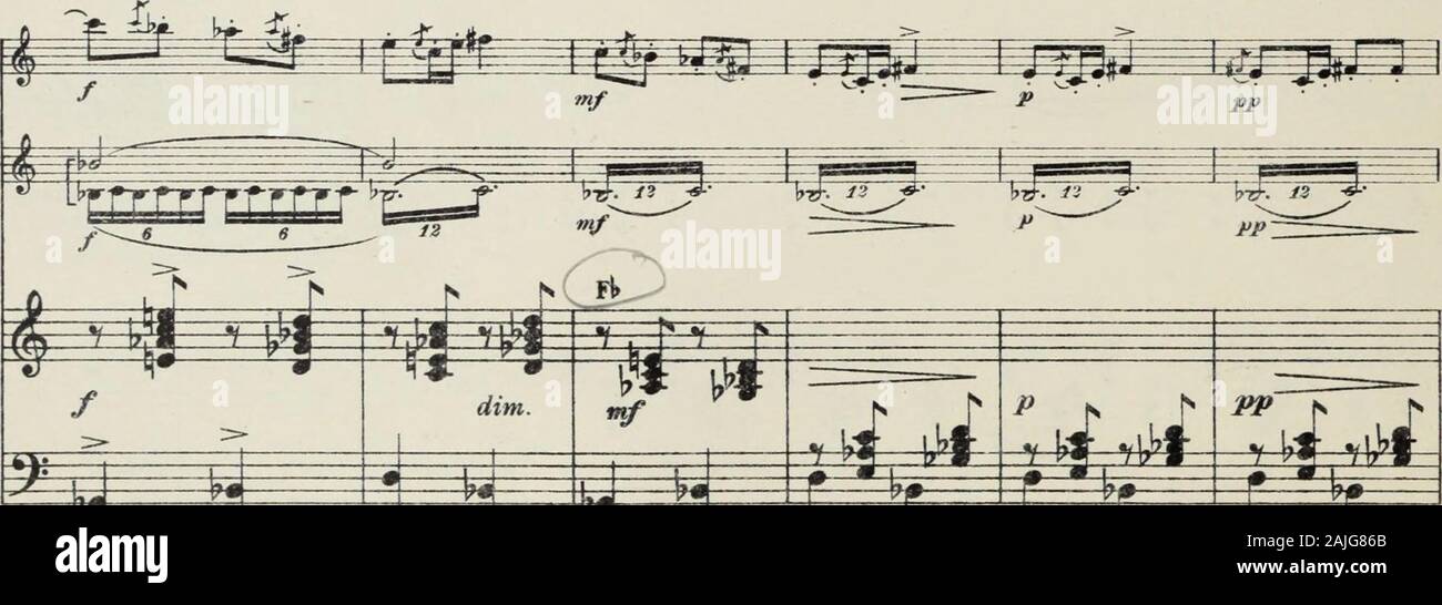 Suite pour flûte, violon et harpe, ou deux violons et piano  = Suite pour flûte, violon et harpe, ou deux violons et piano, op 6 . 4t^^ ^^ rffrfg ^^# N y uj ; vj S mf  = ^ !V:il^ /"/7 cresc.  ? Go S J&gt ; ^. CP FOC.  ?&)• ^ ^-- sempre JE J.W.C. 208 21 Banque D'Images