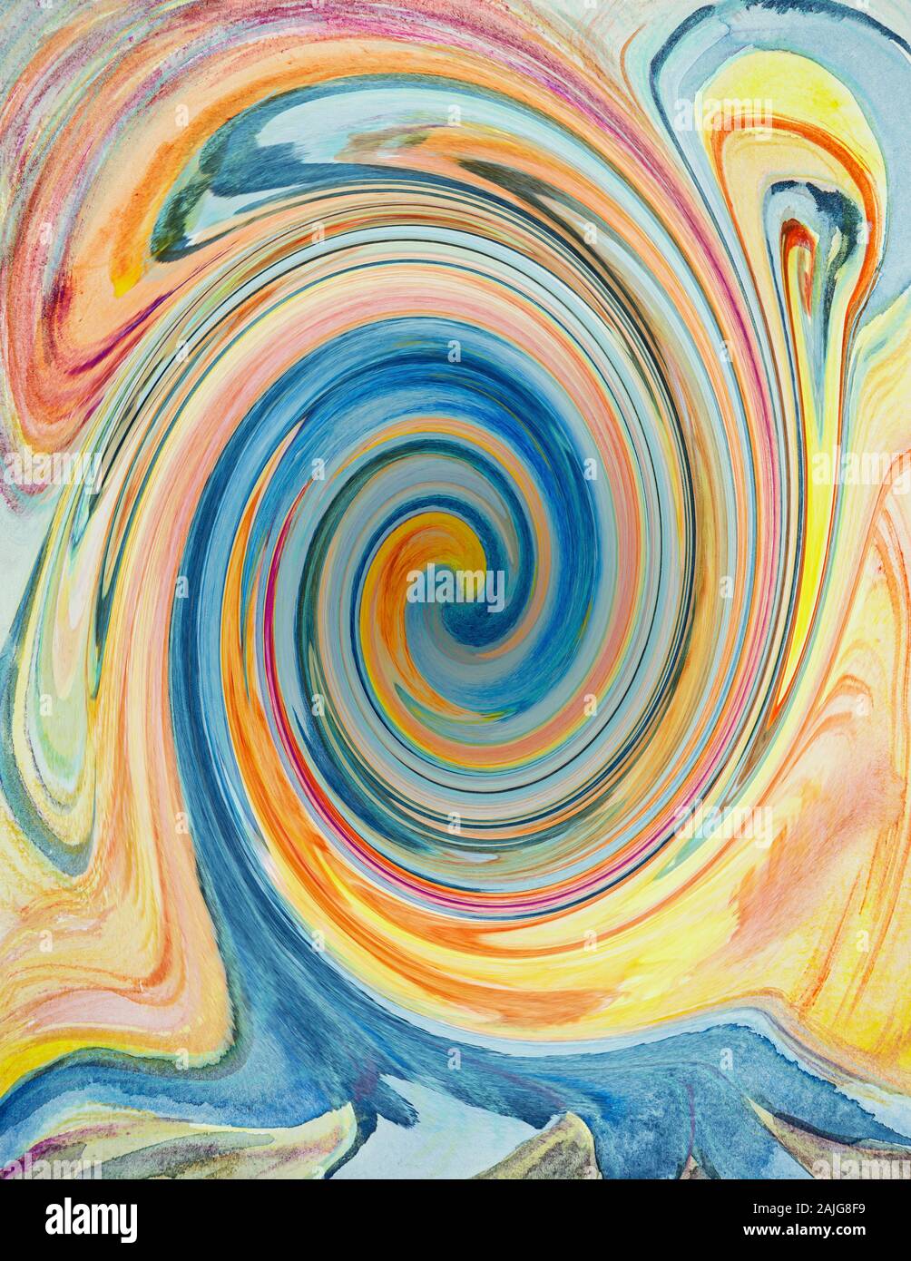 Psychedelic rivière qui coule dans un trou noir. La technique du badigeonnage près des bords donne un effet de flou en raison de la modification de la rugosité de surface de la th Banque D'Images