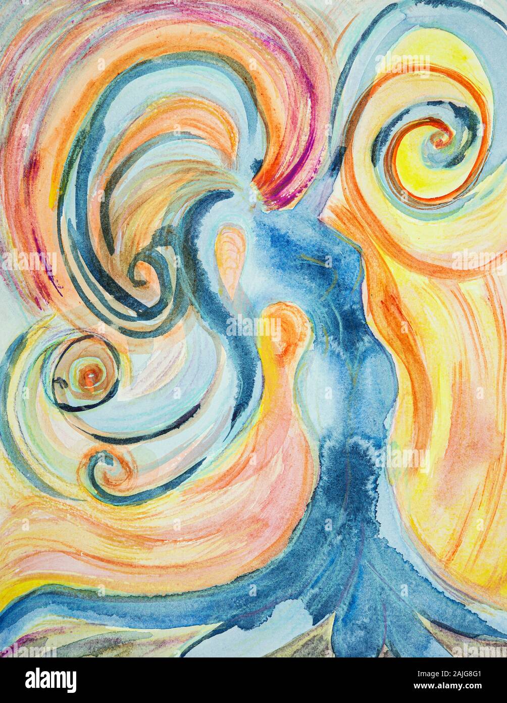 Rêve psychédélique de l'arc-en-ciel dans le vent. La technique du badigeonnage près des bords donne un effet de flou en raison de la modification de la rugosité de t Banque D'Images