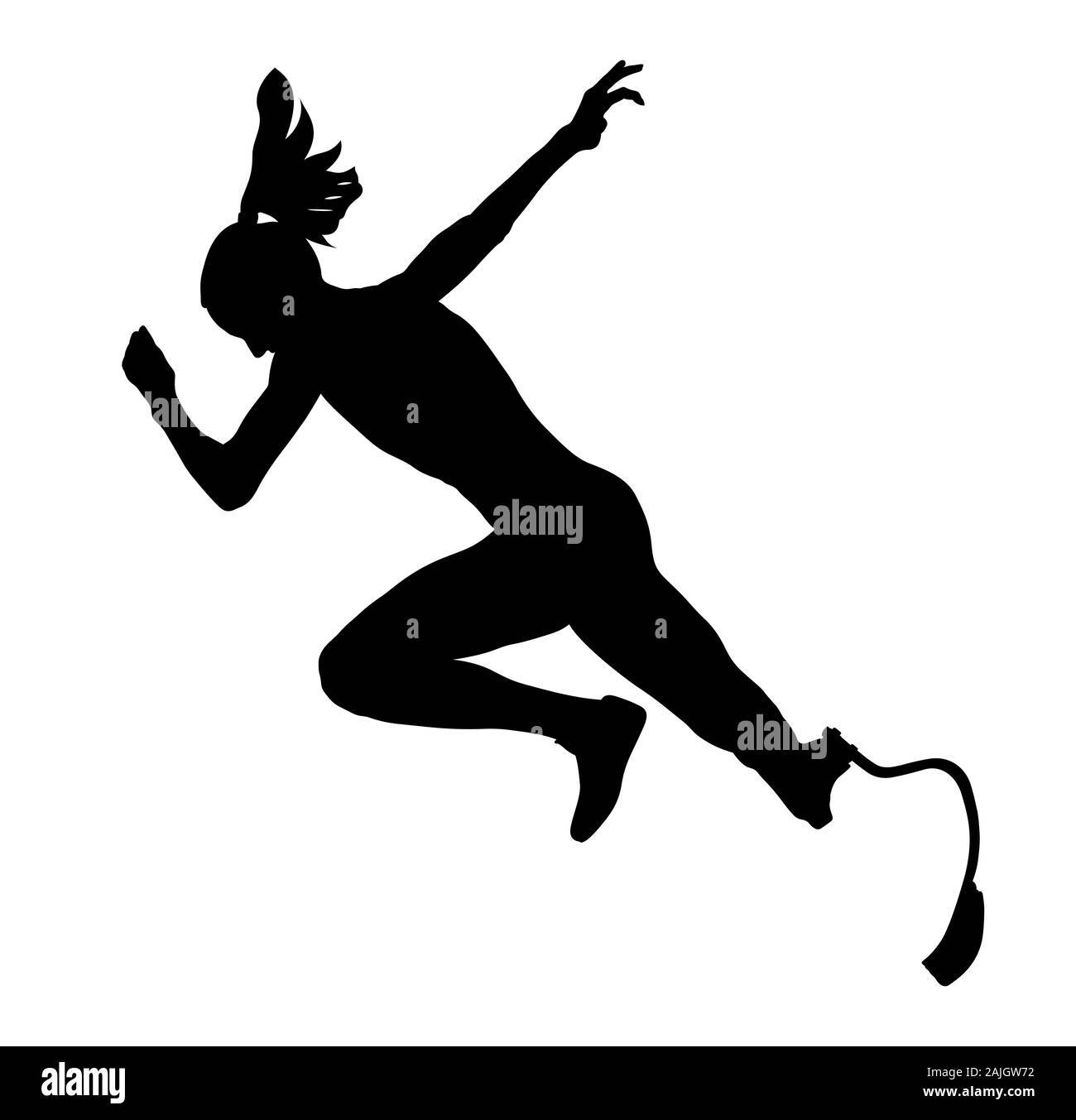 Sprint start coureuse mobilité silhouette noire Banque D'Images Sprint start coureuse mobilité silhouette noire Banque D'Images