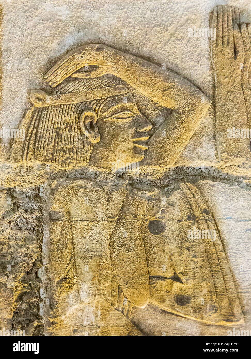 UNESCO World Heritage, Thèbes en Egypte, Assassif (partie de la vallée des Nobles), tombe de Pabasa. Un deuil. Banque D'Images