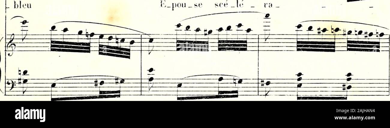 Robinson Crusoé, opéra comique en 3 actes (5 tableaux) . "-ar-* * y r^F2. s* ** #  -9- q m m *71 s *. , F- * * #  #  #  : Qf-¥-v-J- -^- -3- ? P k5 f  te gra ah ! Ah ! Je lis dans vo tre •m- 1 -" 1-m- -t-. 1 /£&gt ; /. / ?. ^ w Y r- ir1- ? ? Jî k- k * ? I f i U ! .Te Te nous comprends mor bleu, je vous comprends raor ble Banque D'Images