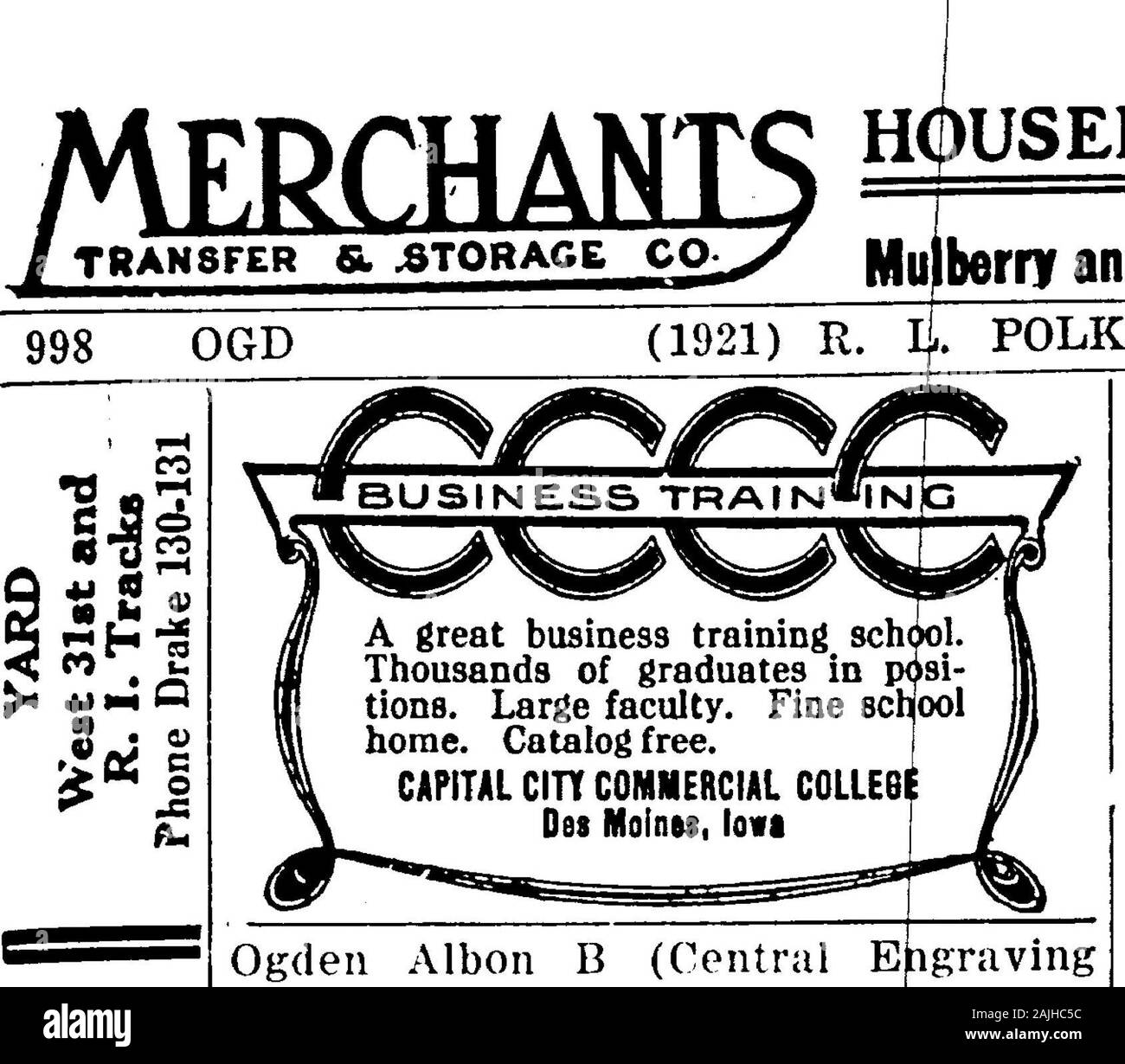 1921 Des Moines et Polk County, Iowa, City Directory . p Rendez nous utilisons s LauTidry Kranch Cascadc Eau Sou Ollice Mulberry 509 SI. GRAND Avenue, N. W. CORNER 13FH. Ménage paniers ! Mu berry et linth rue ?hong. Walnat 470 & CO.S OHL 8§0 J-g&gt;H 0" r Gravure Doug- IV Ogden Albon B (Service Central) ws Merle Hay road las 2 avOgden FI Allen 2530{ScottOgden res carp Belda L bds 2580 Scot[ avOgden trav Benj 11702^dOgden res Benj L (Arts) Stndib 258-260 artiste Arts Bldg res 2801 avOgden B boro- Brattle Edwd grocer 509 24e donc ct tli res 635 e 25e ctOgden donc C Valley 1100 BirchOgden carp res Ear Banque D'Images