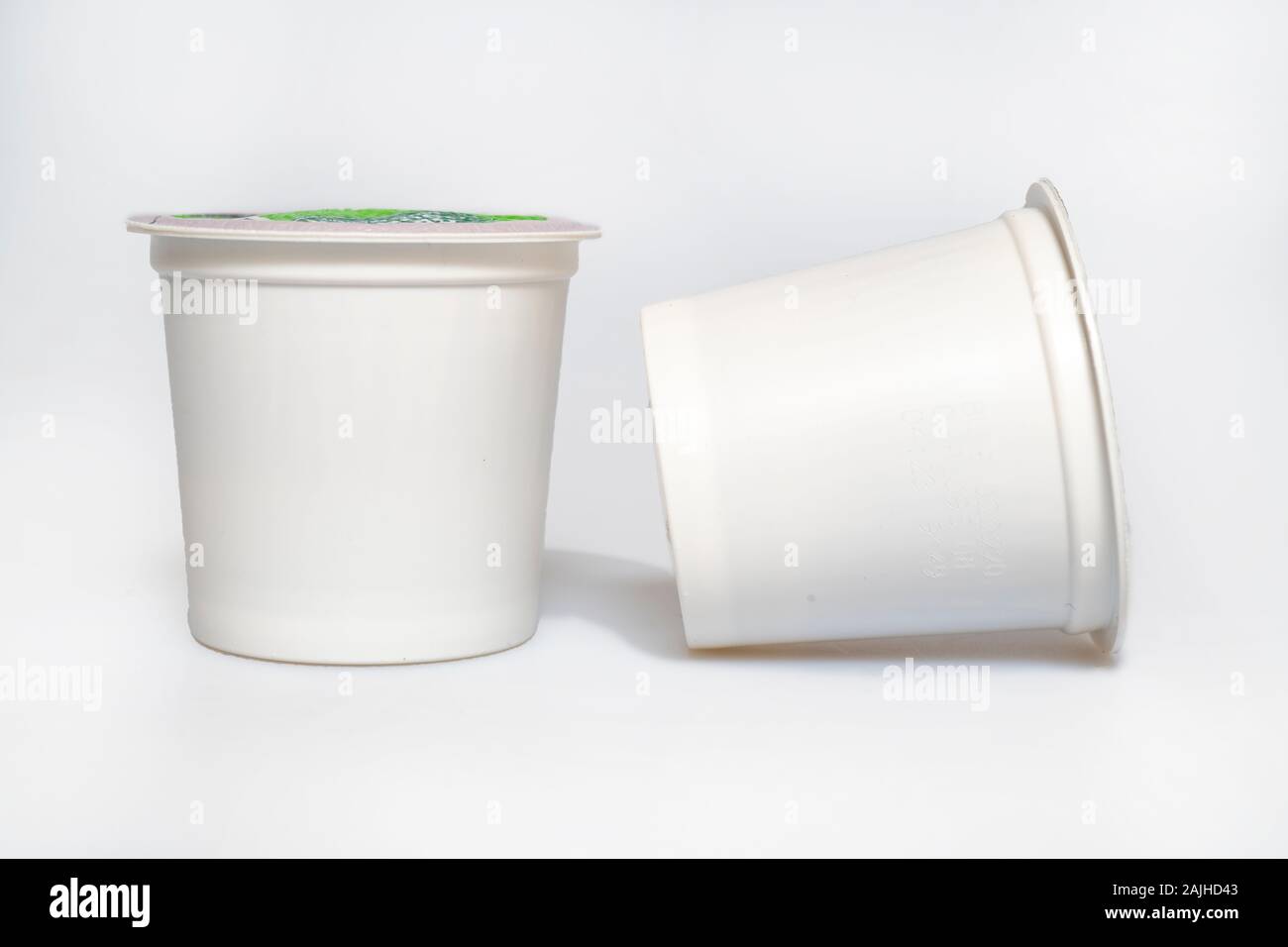 L'alimentation K Cup Coffee pods en plastique à usage unique Starbucks café Keurig Banque D'Images