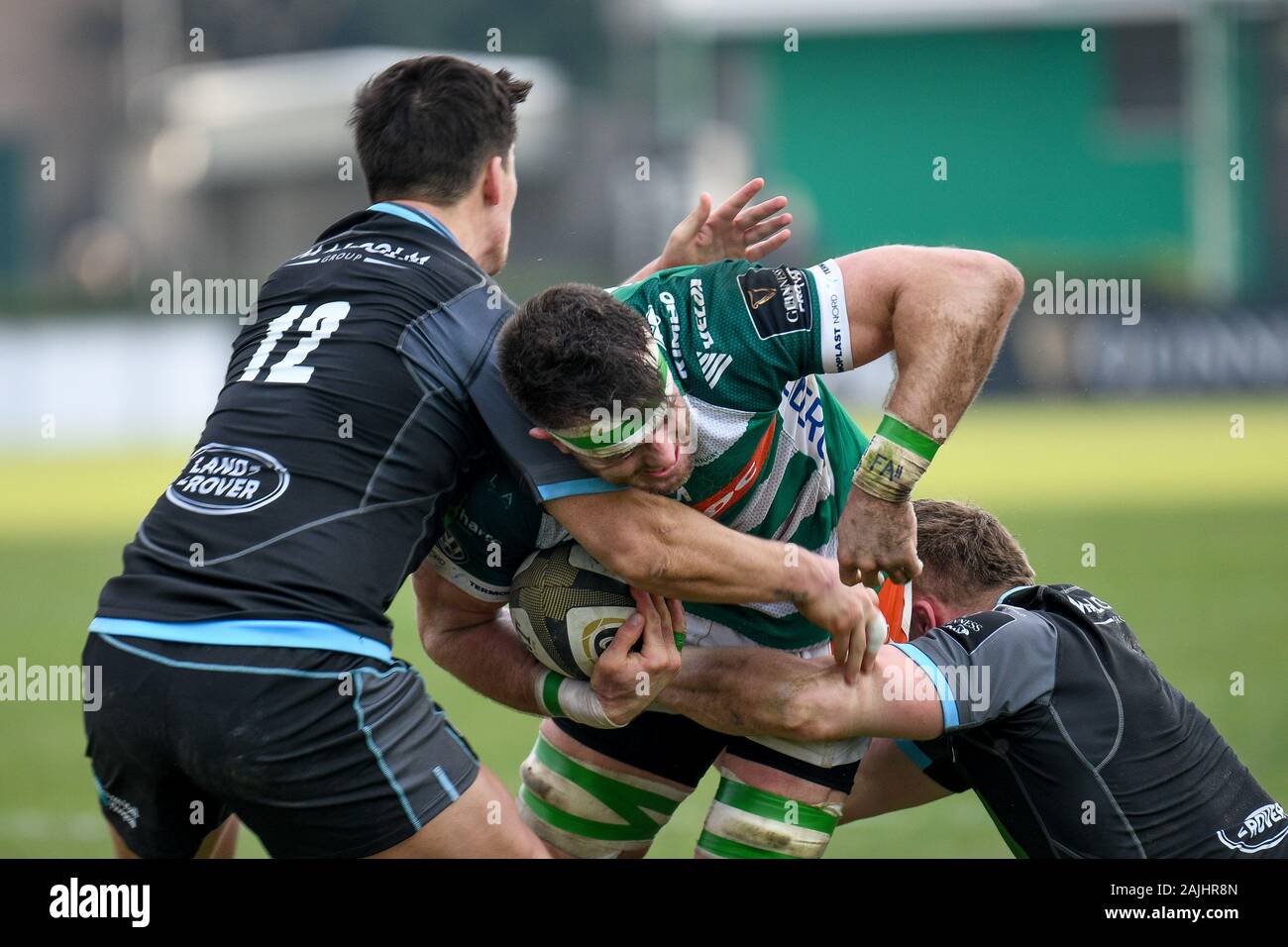 Treviso, Italie. 4 janvier, 2020. Abraham steyn (Trévise) lors de Benetton Treviso vs Glasgow Warriors, Guinness Rugby Pro 14 à Trévise, Italie, 04 janvier 2020 - LPS/crédit : Ettore Ettore Griffoni Griffoni/LPS/ZUMA/Alamy Fil Live News Banque D'Images