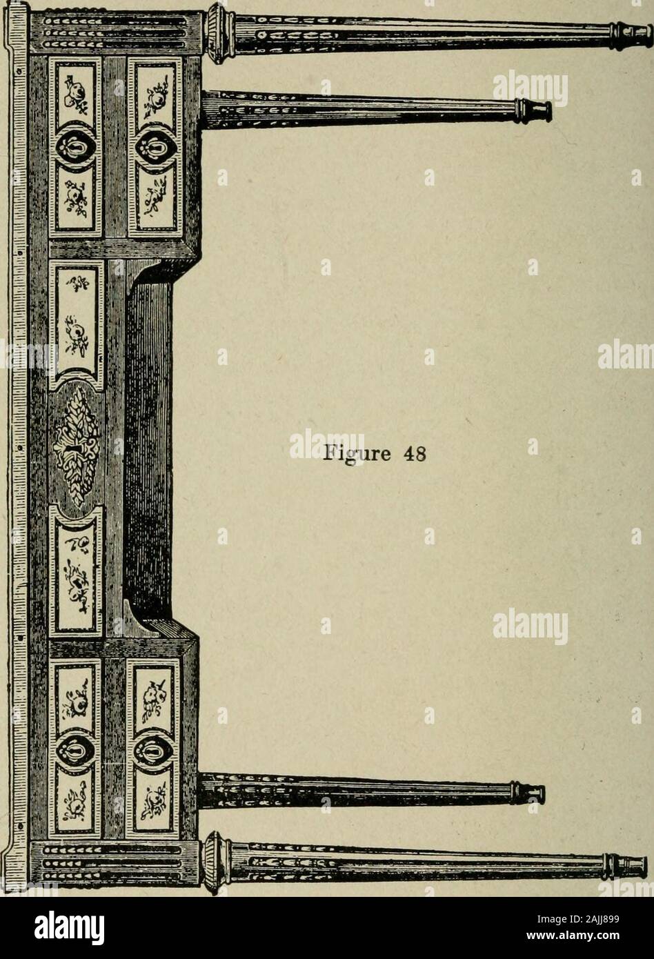 L'ébéniste et designer de meubles, avec des essais sur l'histoire de meubles, de goûts en matière de design, de la couleur et des matériaux, l'explication complète des chanoines de bon goût dans les meubles .. . E. Location-mariages, tables, armoires, et surtout les petites boîtes à priser-articleslike et l'aiguille-cas, étaient peintes en anddecorated Vernis-Martin. Certains des smallerobjects ont été joliment monté en or ciselé. Il était tout à fait une pratique courante à couvrir ou à panelfurniture avec des plaques de laque japonaise, et tomount en métal ciselé ou décorations ormoulu.Une commode unique est illustré Banque D'Images