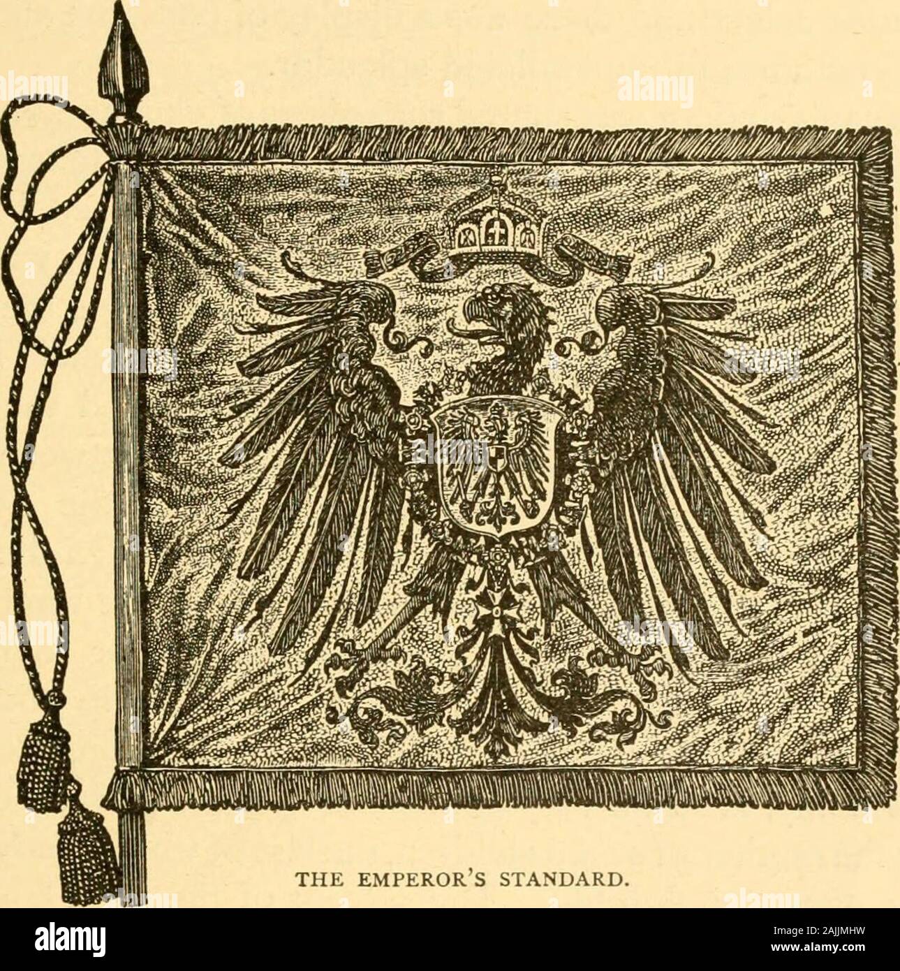 Dans les palais royaux : une brillante et charmante vue intérieure écrit des empereurs, rois, reines, princes et princesses ... . Hted-possible desaisir le couple marié à leur suite de chambres. Le lendemain un grand banquet a été donné dans le WhiteHall du château à qui l'empereur avait surtout invitedall la Cour et princes étrangers, et les hauts fonctionnaires de thearmy, les chefs de maisons princières, les Chevaliers de l'BlackEagle, le vice-président du Ministère, les ministres ofState et du ménage, les hauts membres de la Fed-nérale Conseils, les Ambassadeurs, présidents parlementaires,Co Privé Banque D'Images